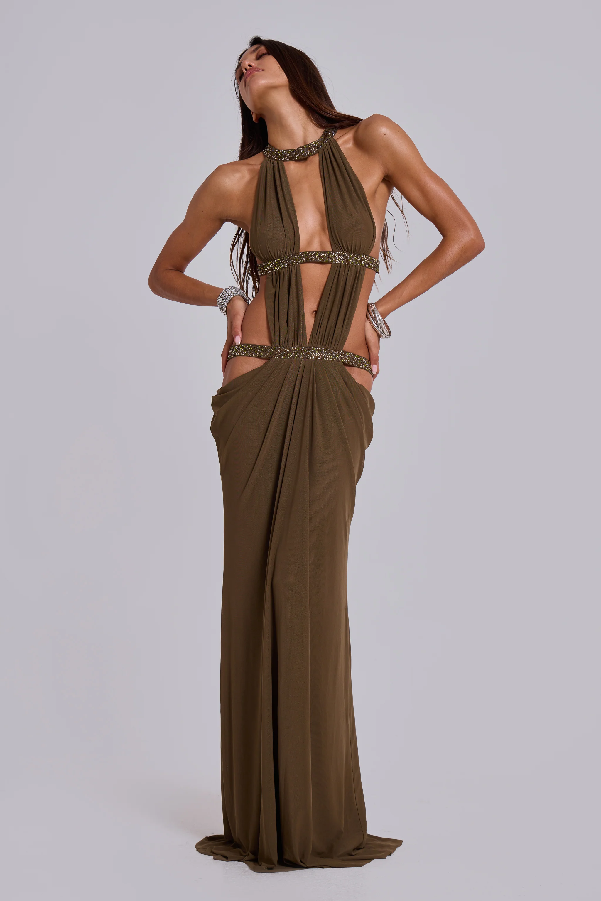 6AM Cut Out Maxi Dress in Moss - Image 4