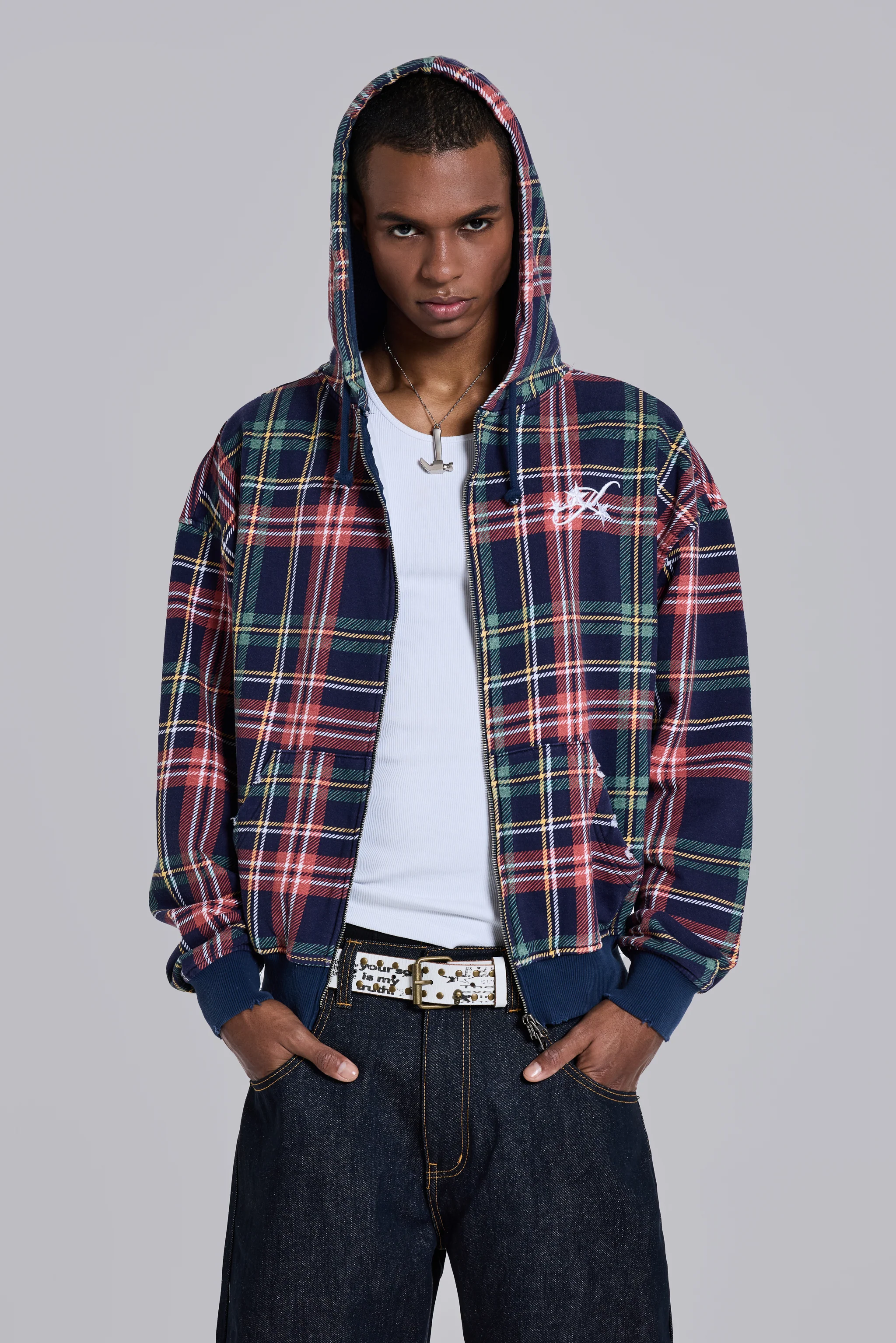 Adrenaline Checked Zip Hoodie - Image 6