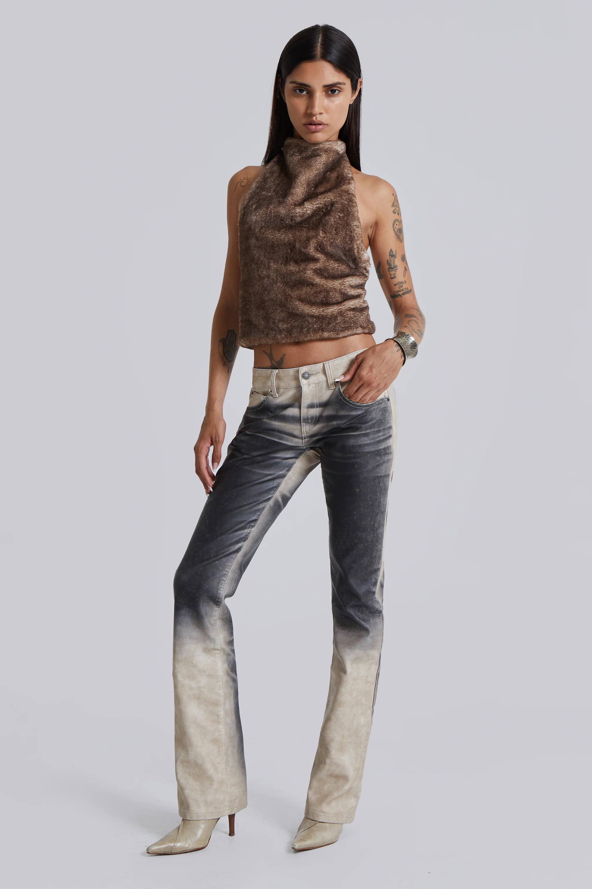 Airbrush Faux Leather Trousers - Image 5