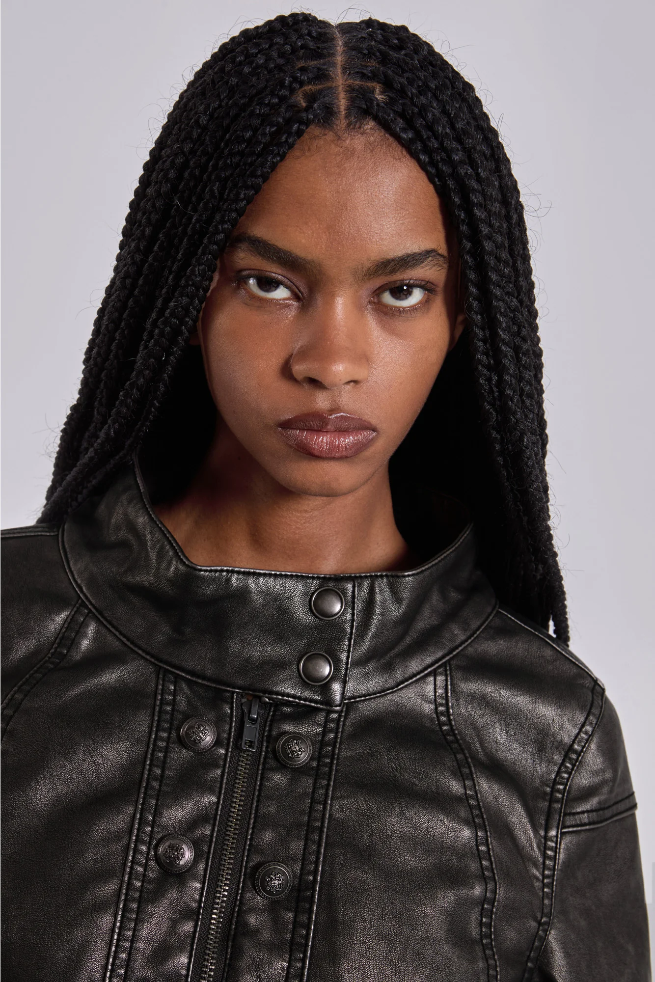 Alektra Military PU Leather Crop Jacket - Image 6