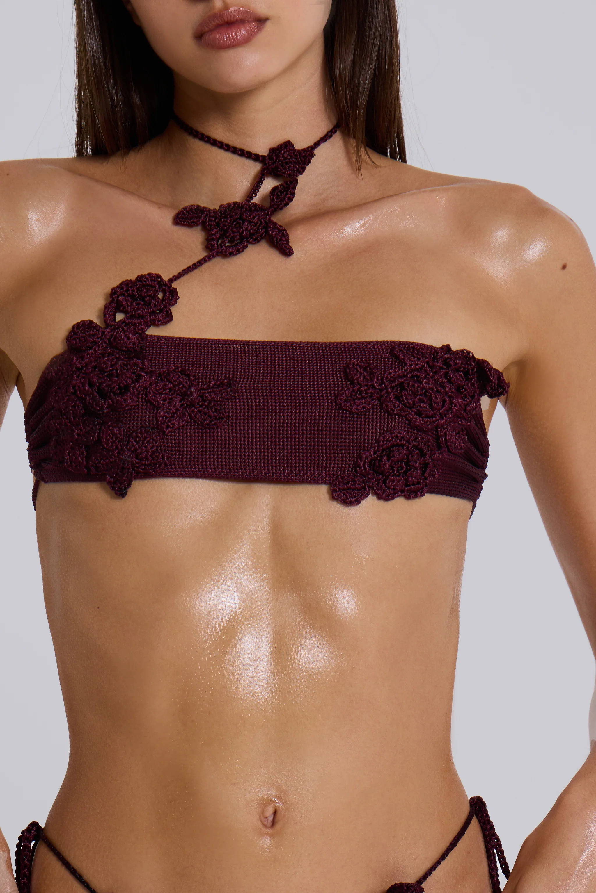 Alira Knit Flower Bandeau Bikini Top - Image 2