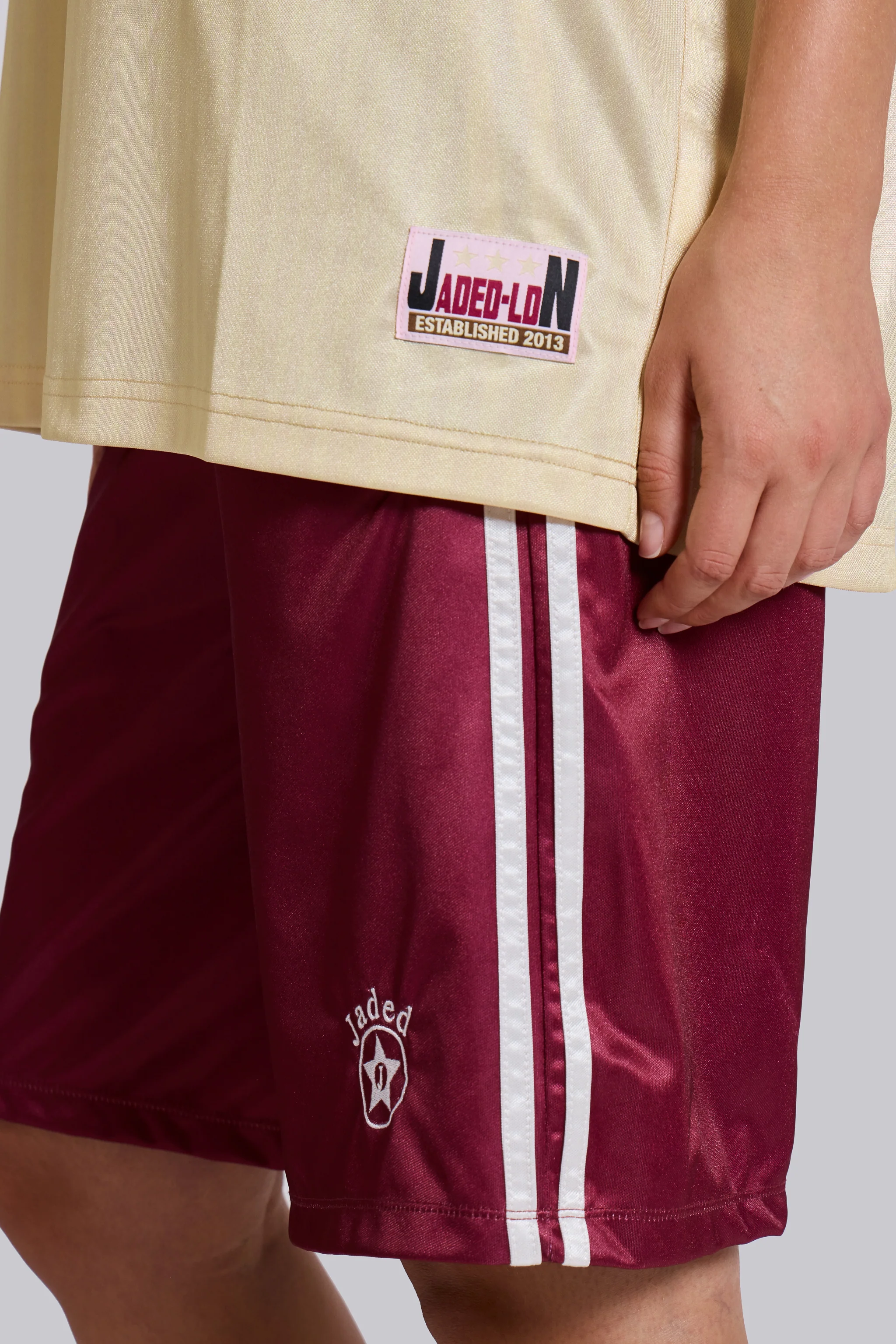 Burgundy Alyx Longline Football Shorts - Image 10