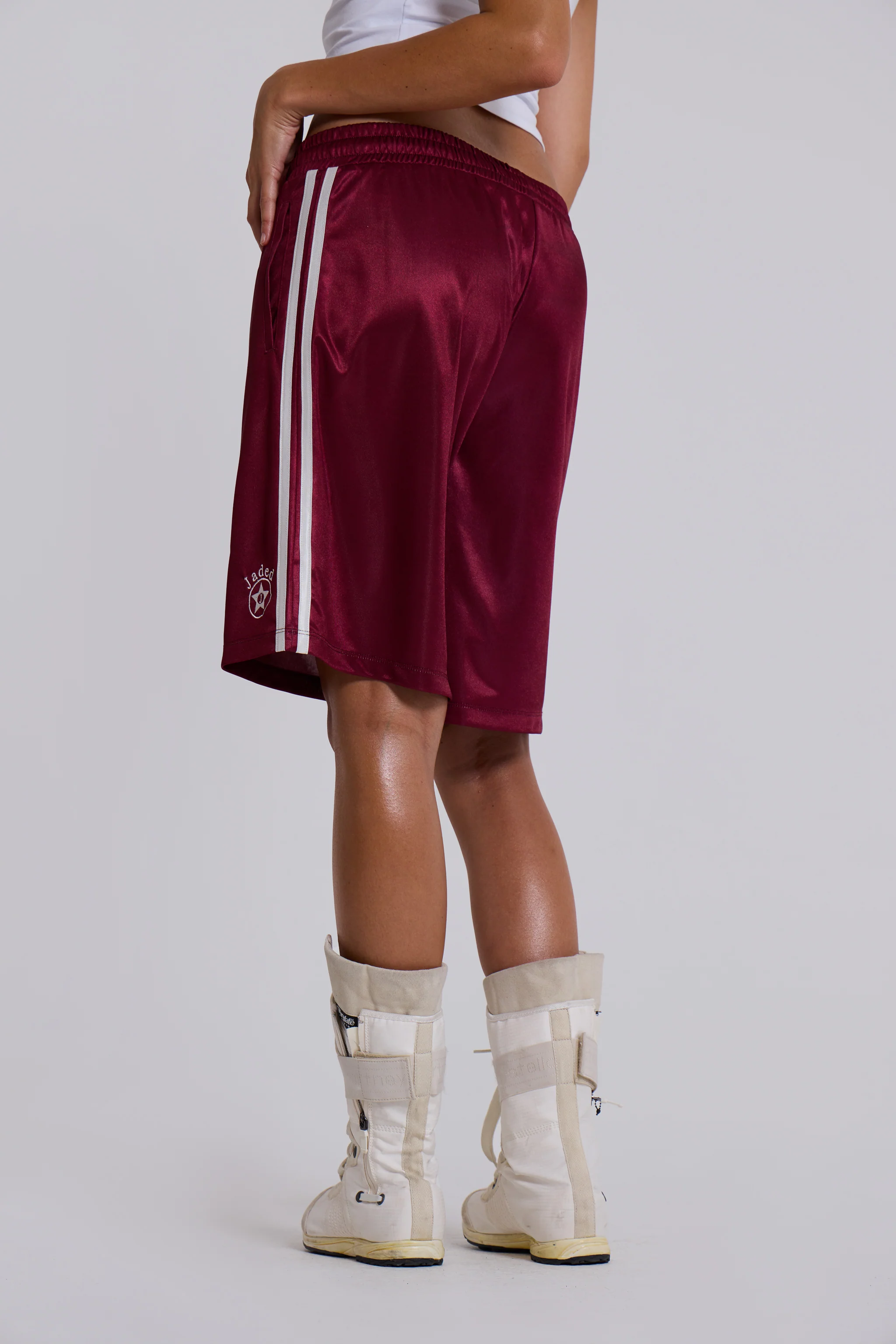 Burgundy Alyx Longline Football Shorts - Image 15