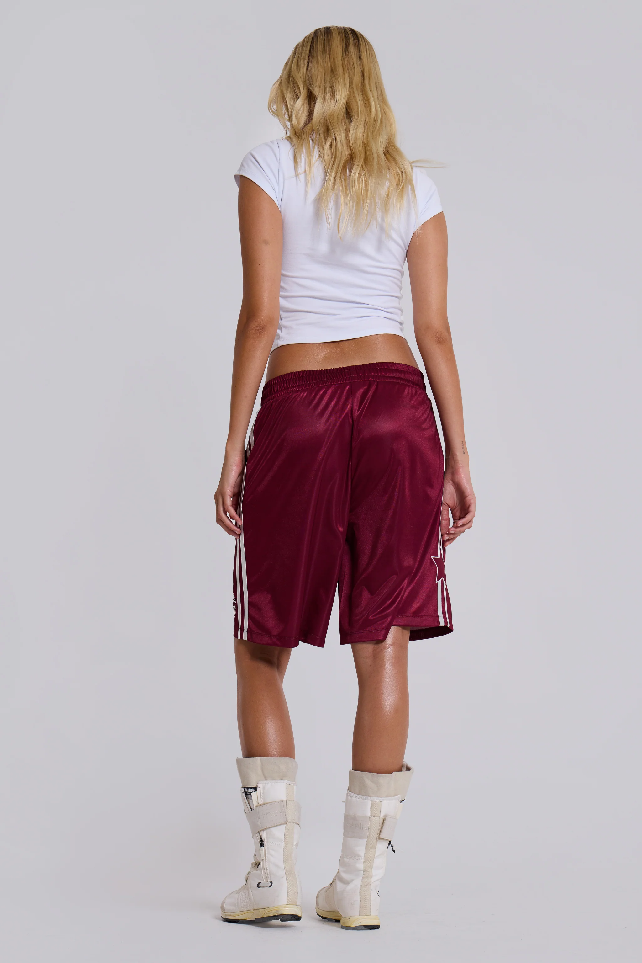 Burgundy Alyx Longline Football Shorts - Image 16