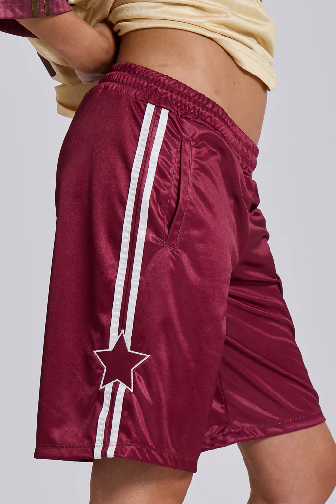 Burgundy Alyx Longline Football Shorts - Image 5