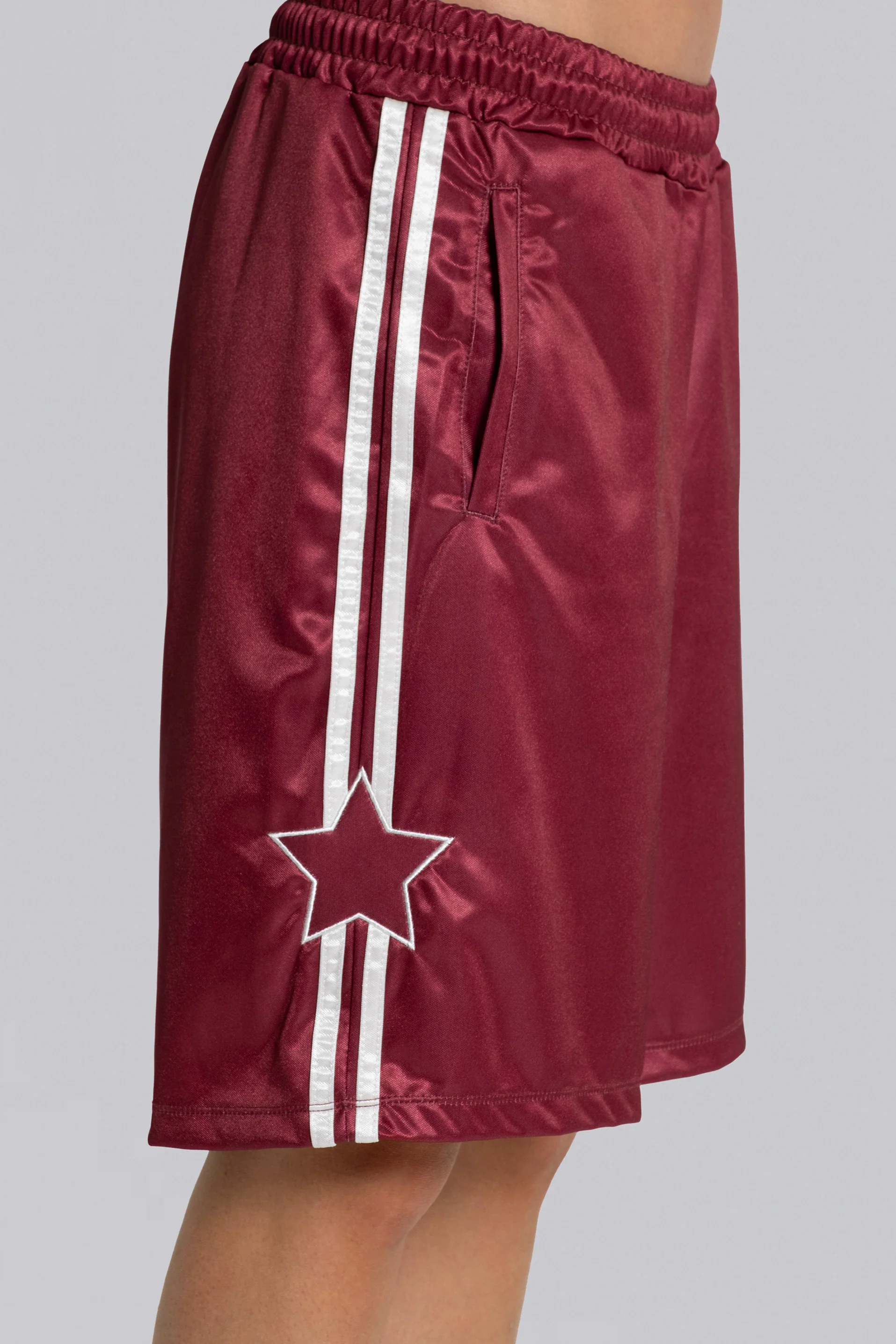 Burgundy Alyx Longline Football Shorts - Image 8