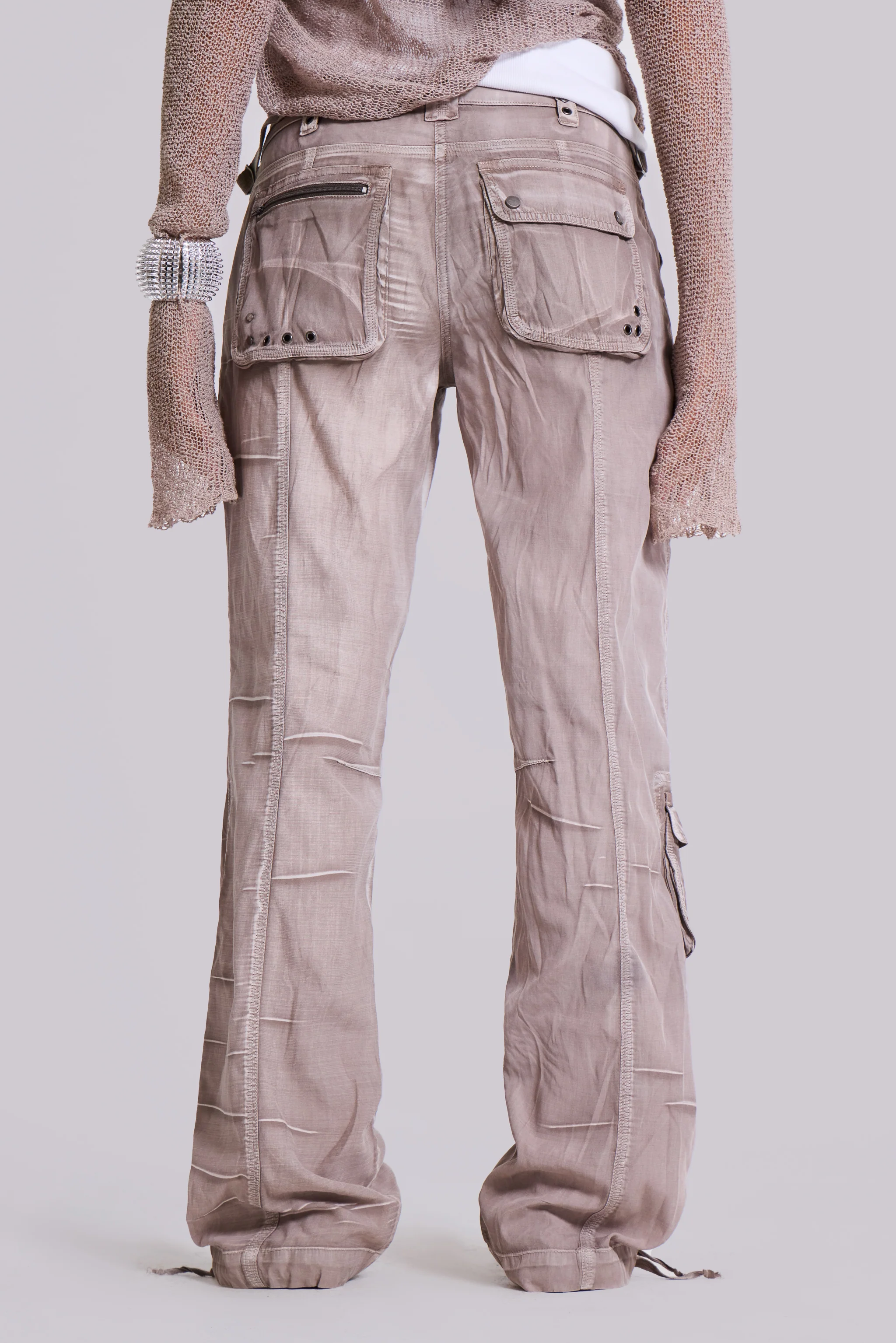 Ara Low-Rise Washed Cargo Trousers - Image 14