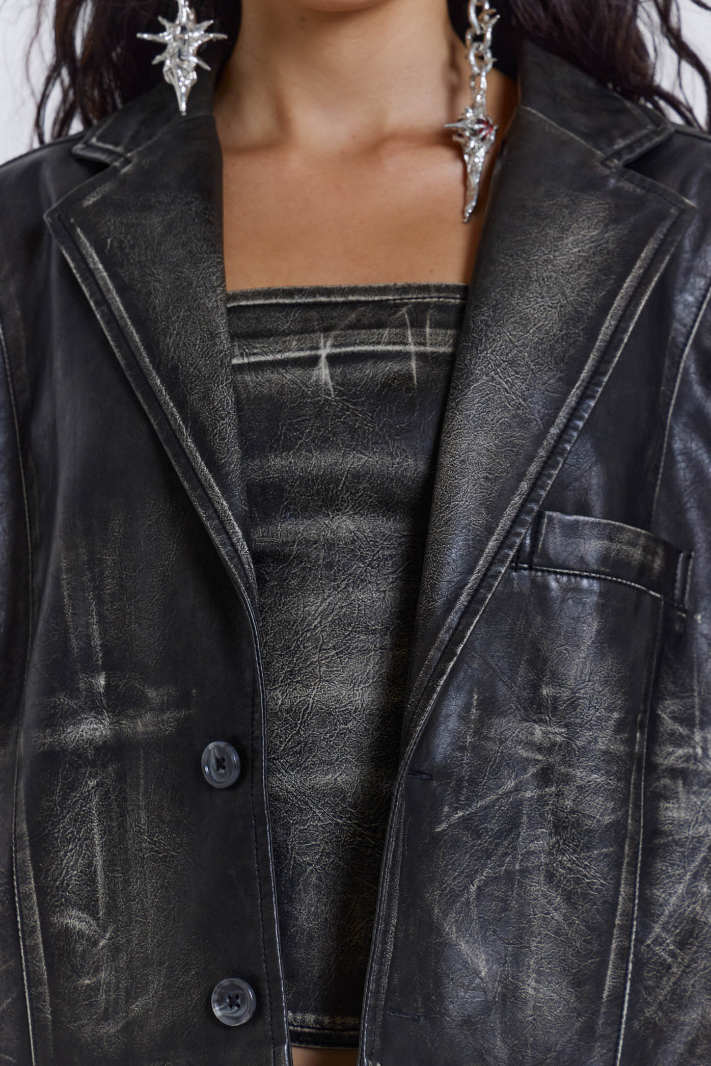 Ash Faux Leather Blazer - Image 5