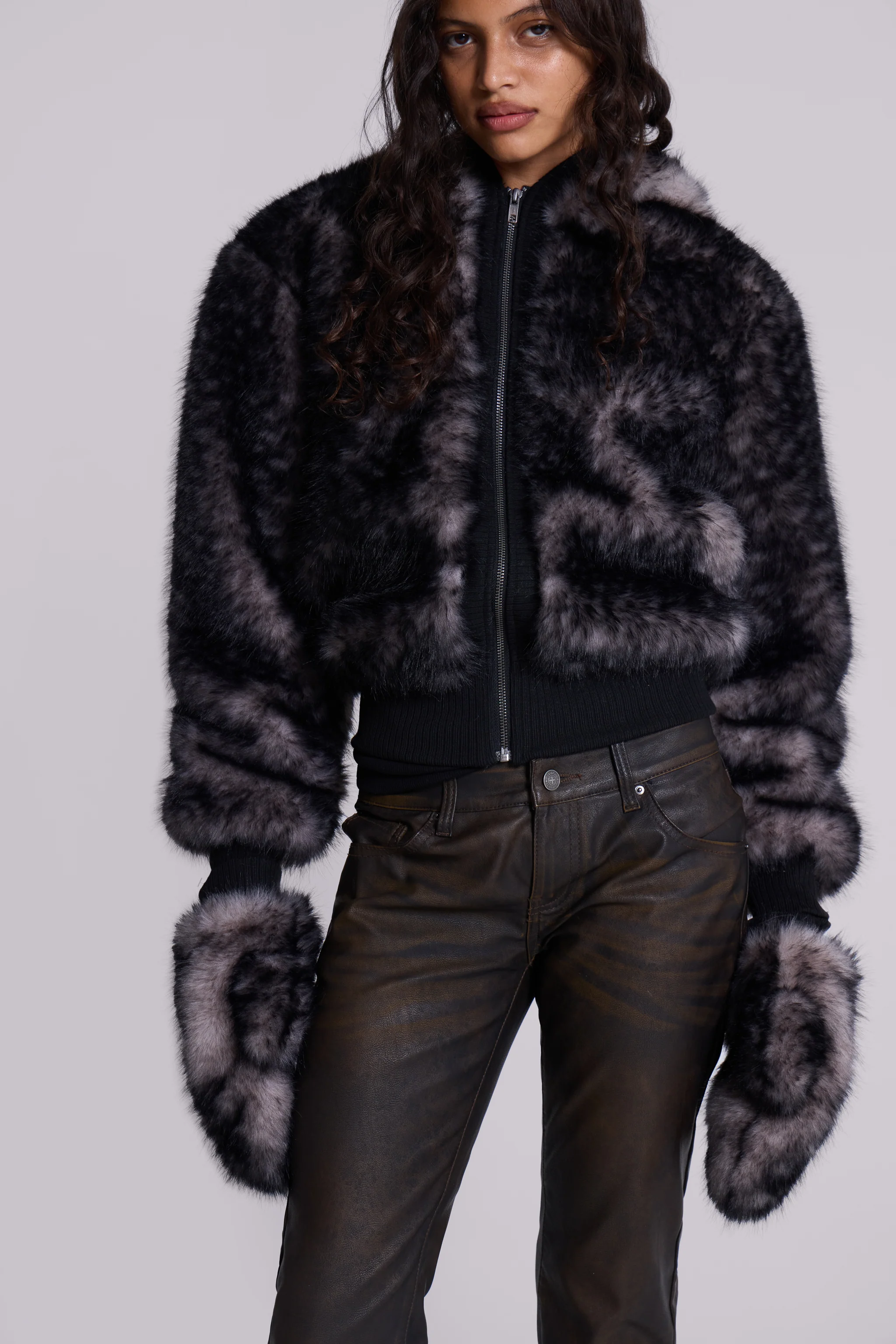 Biome Faux Fur Mittens - Image 2
