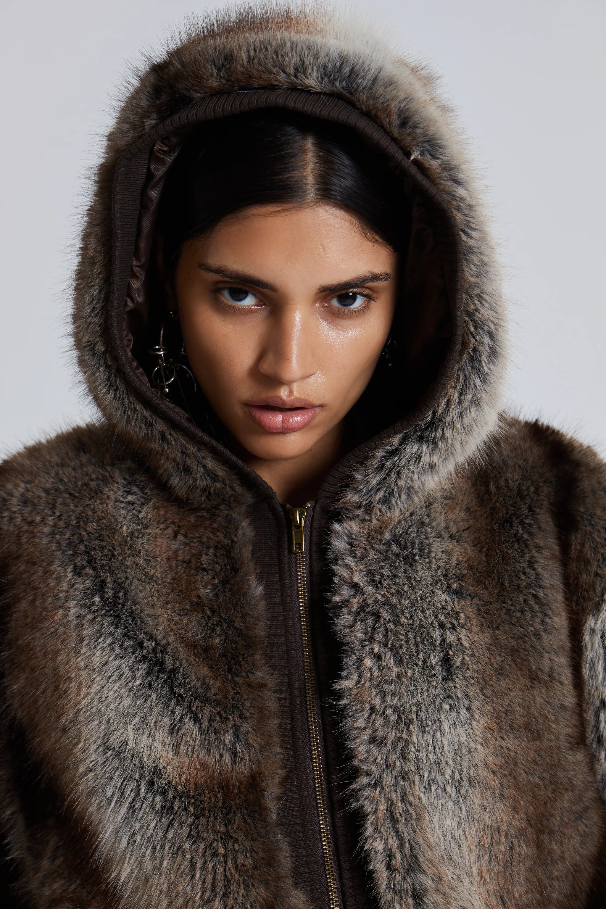 Bear Faux Fur Hooded Jacket - Image 4