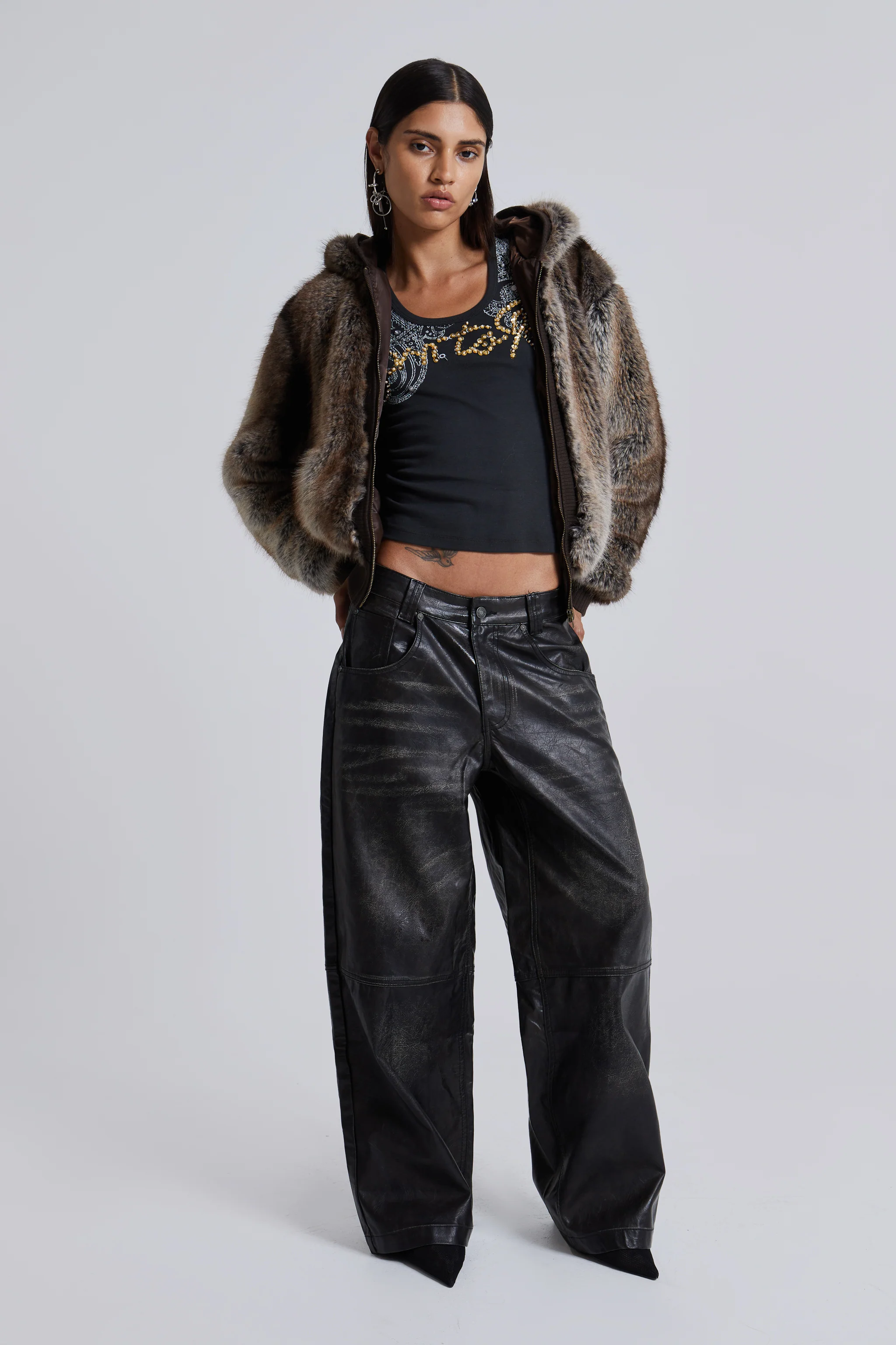 Bear Faux Fur Hooded Jacket - Image 7