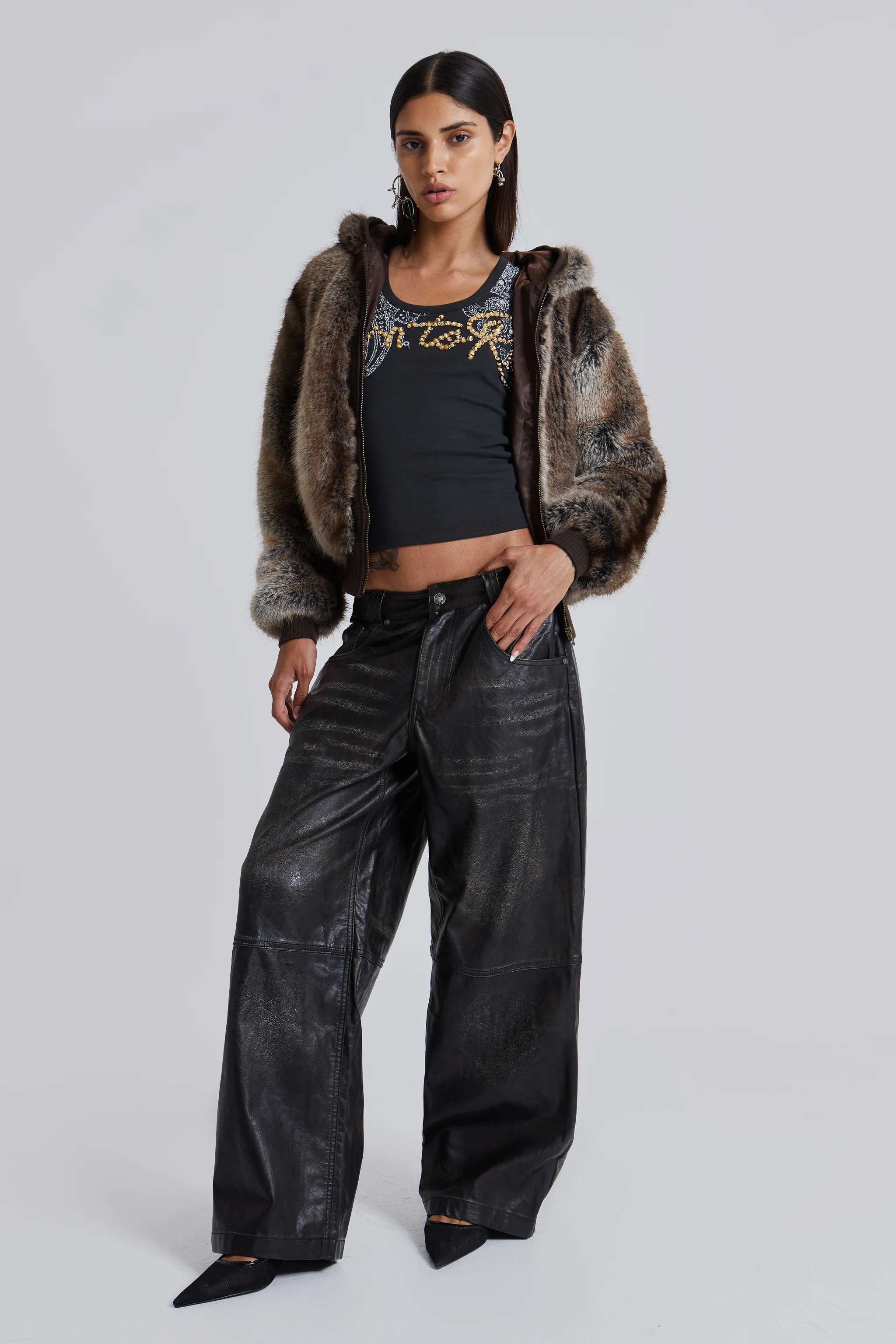 Bear Faux Fur Hooded Jacket - Image 8