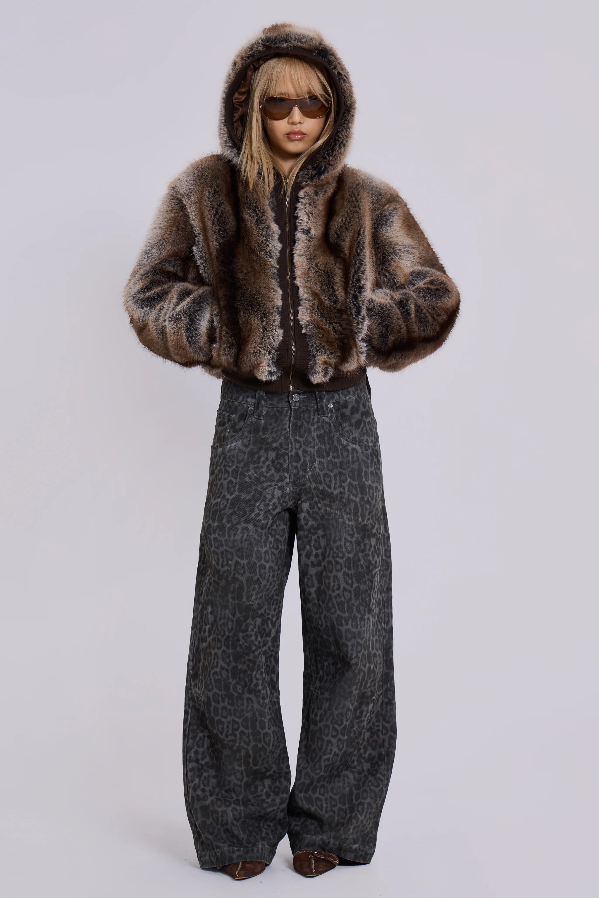 Bear Faux Fur Hooded Jacket - Image 9