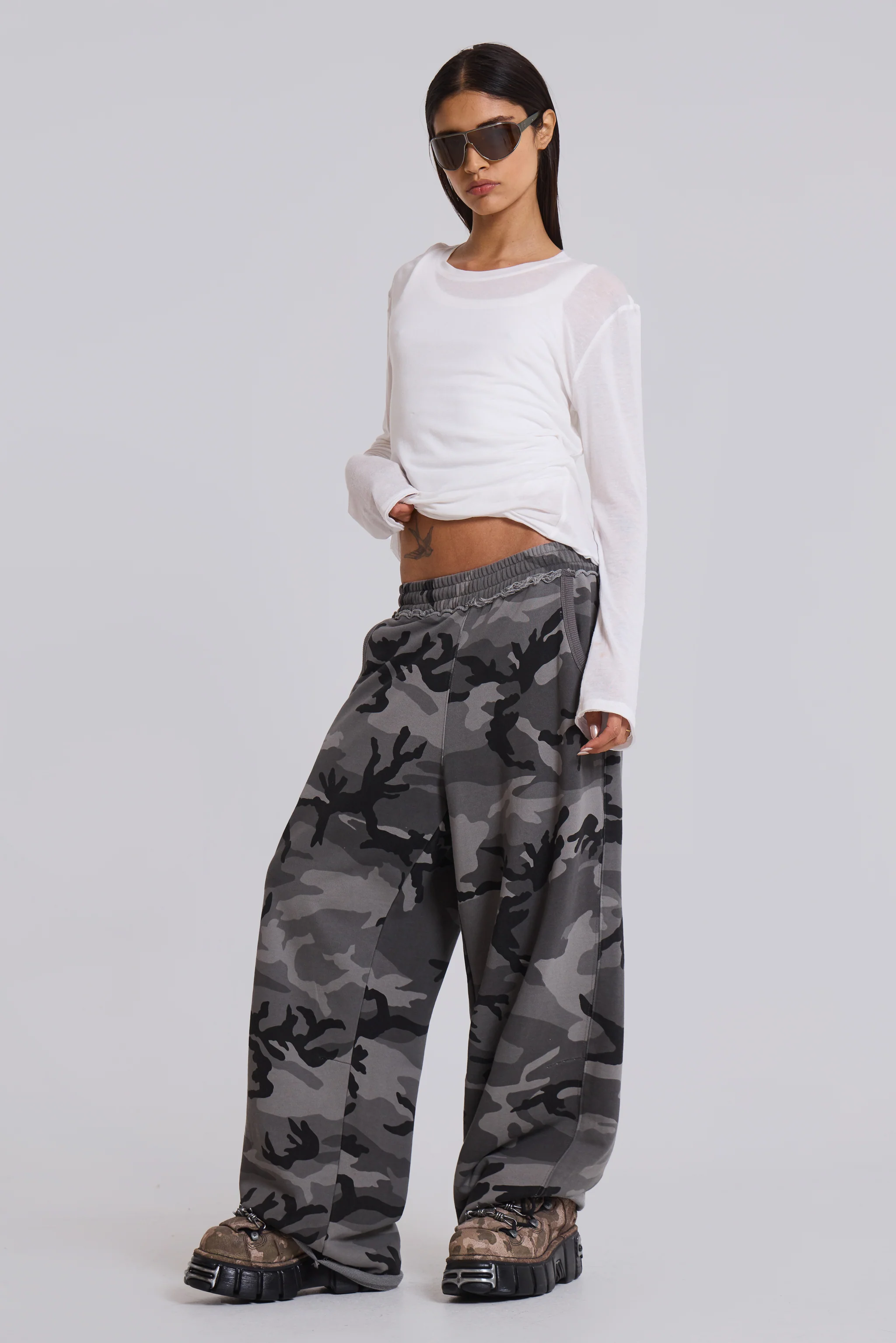 Black Baggy Camo Monster Joggers - Image 3