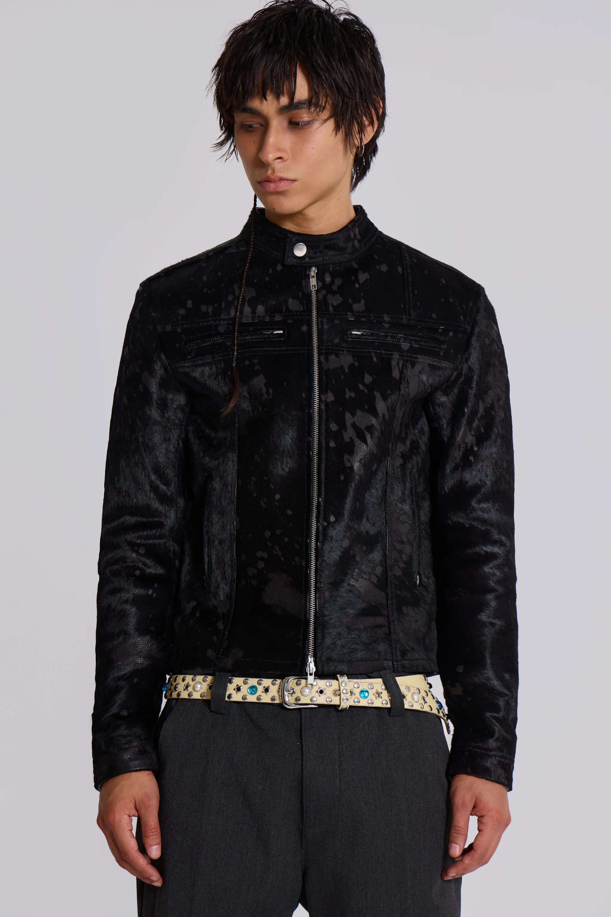 Black Real Leather Piston Jacket - Image 4