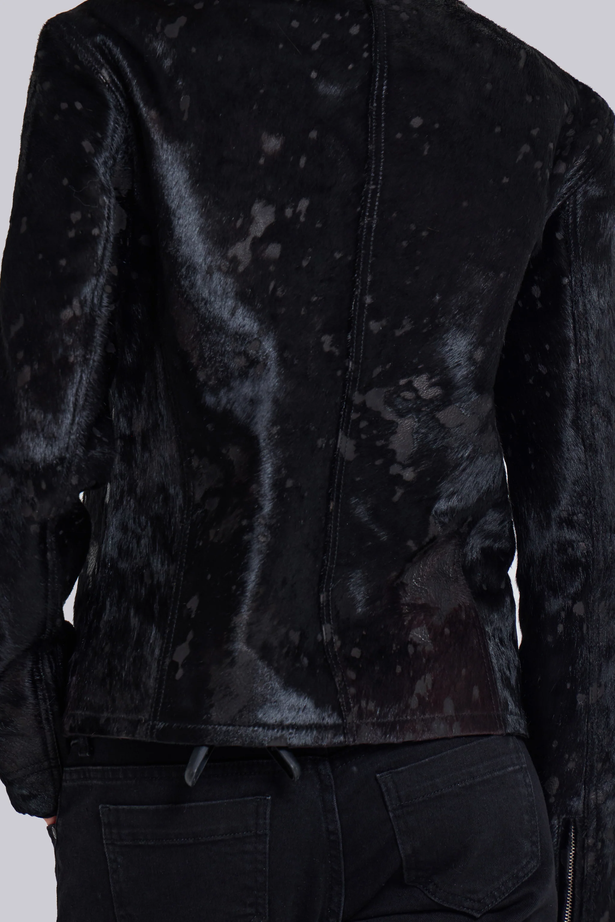 Black Real Leather Piston Jacket - Image 7