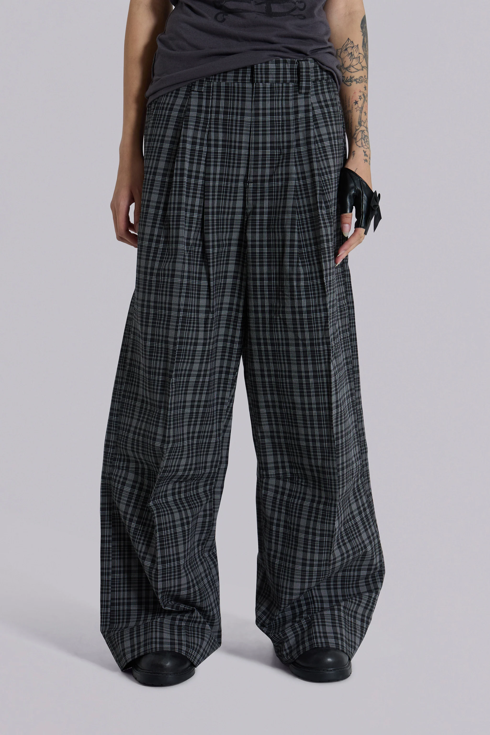 Black Check Goliath Suit Trousers - Image 3