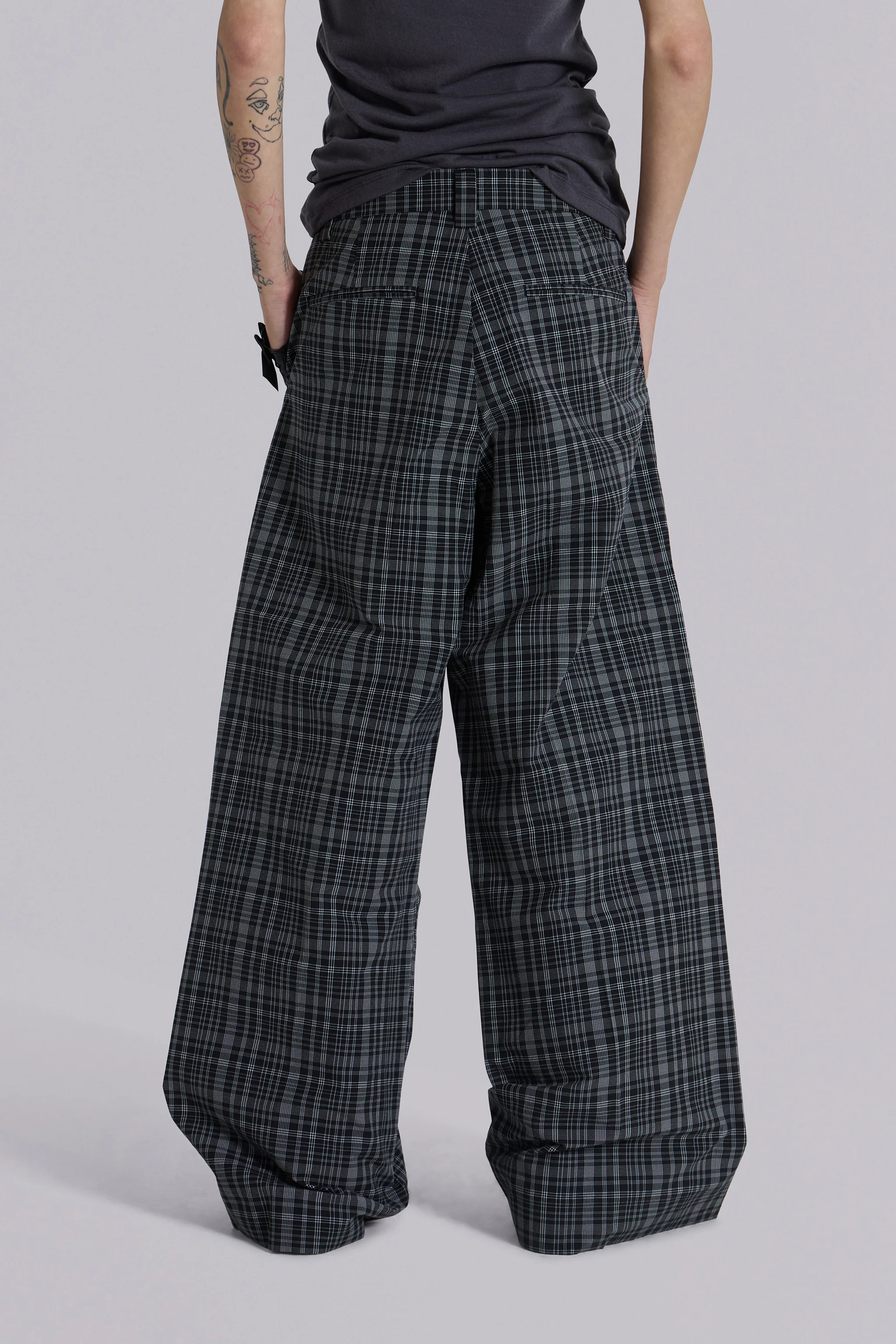 Black Check Goliath Suit Trousers - Image 4