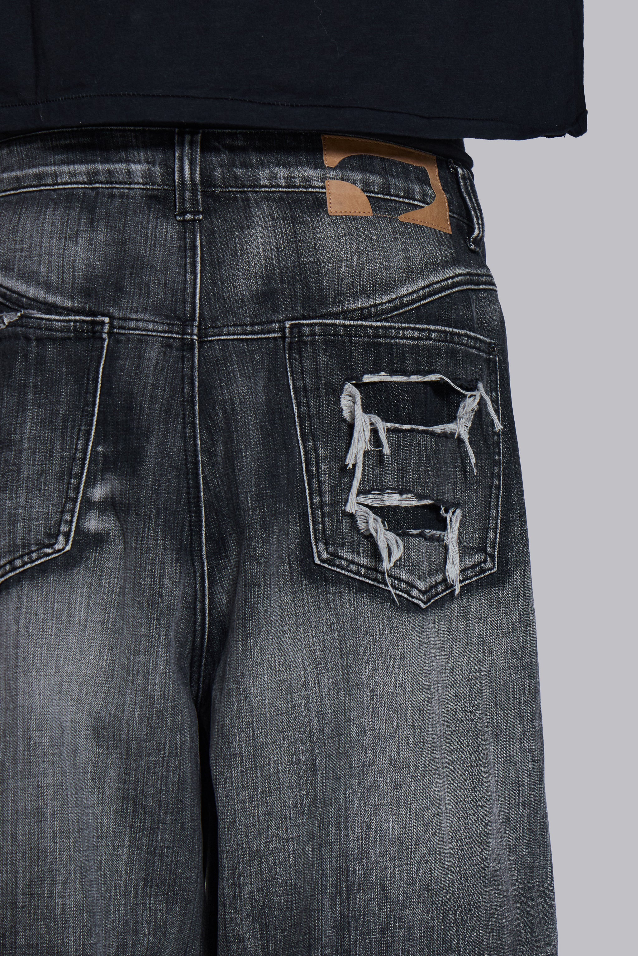 Black Eroded XL Colossus Jeans - Image 4
