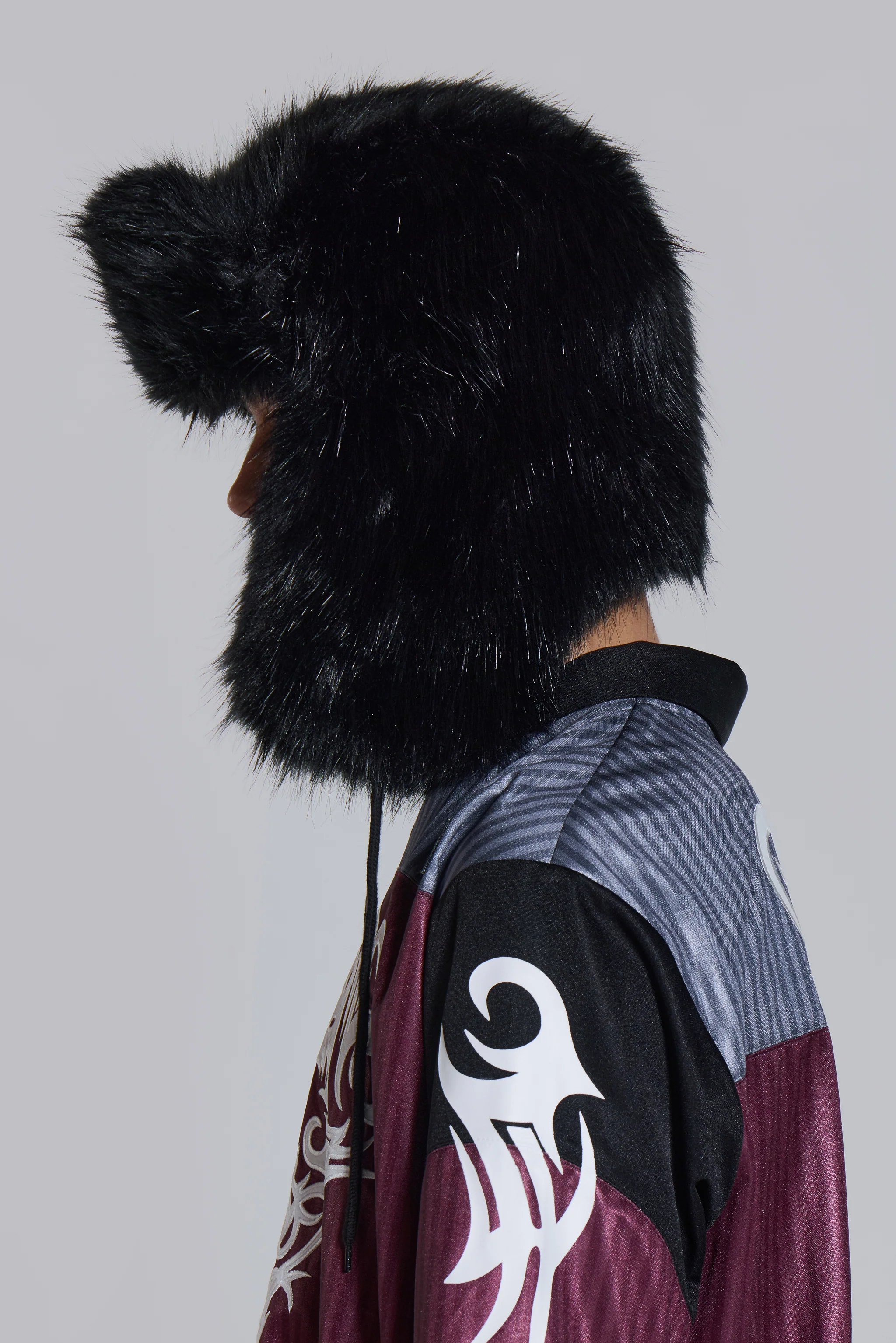 Black Faux Fur Trapper Hat - Image 2