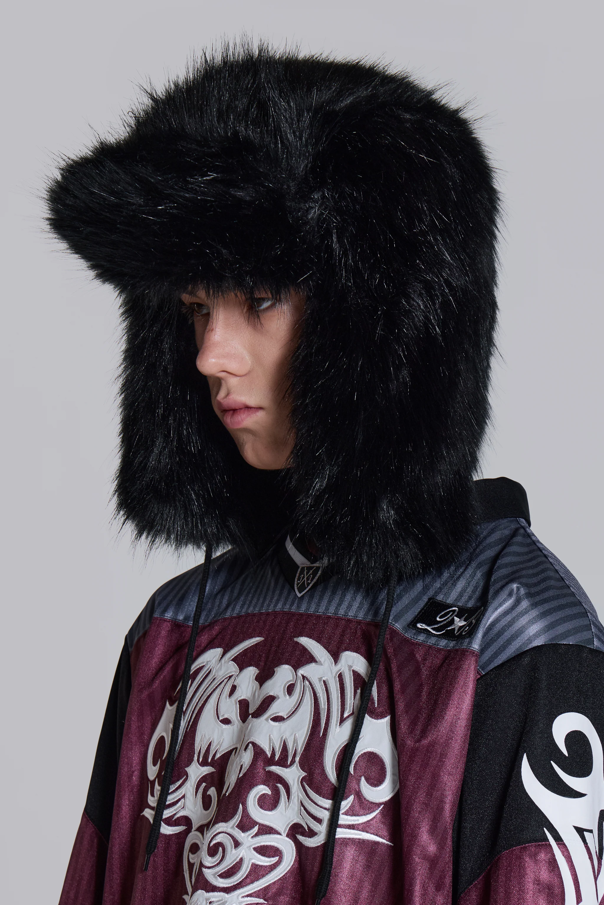 Black Faux Fur Trapper Hat - Image 5