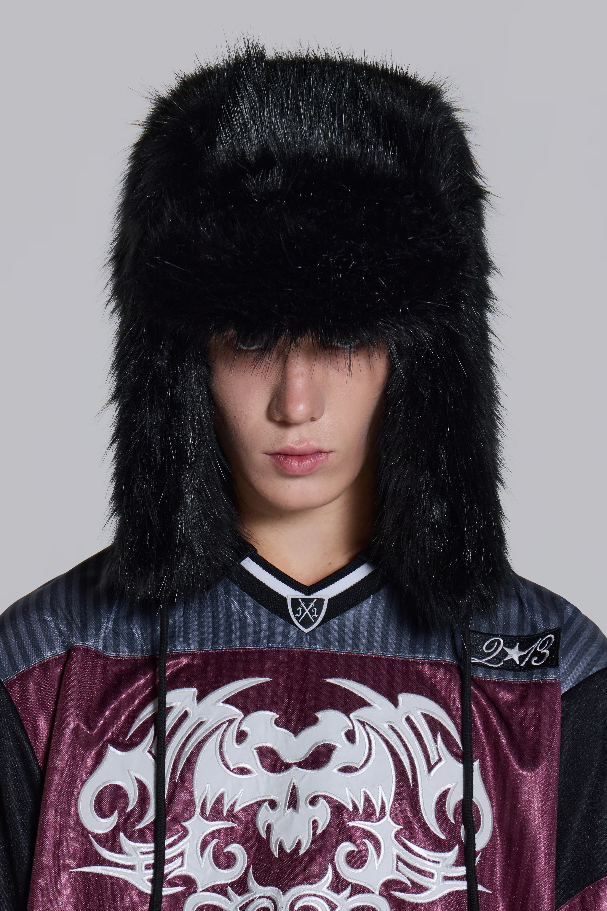 Black Faux Fur Trapper Hat - Image 6