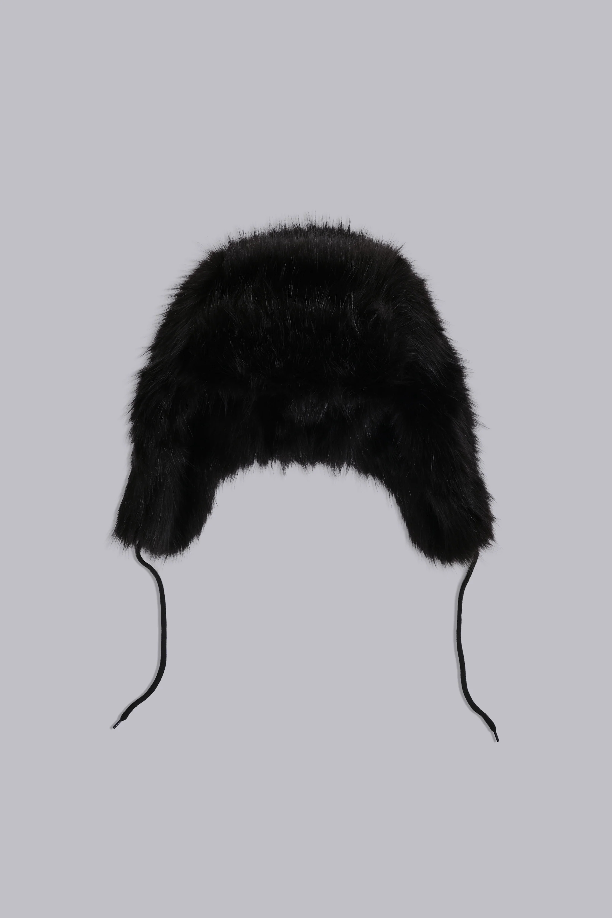Black Faux Fur Trapper Hat - Image 7