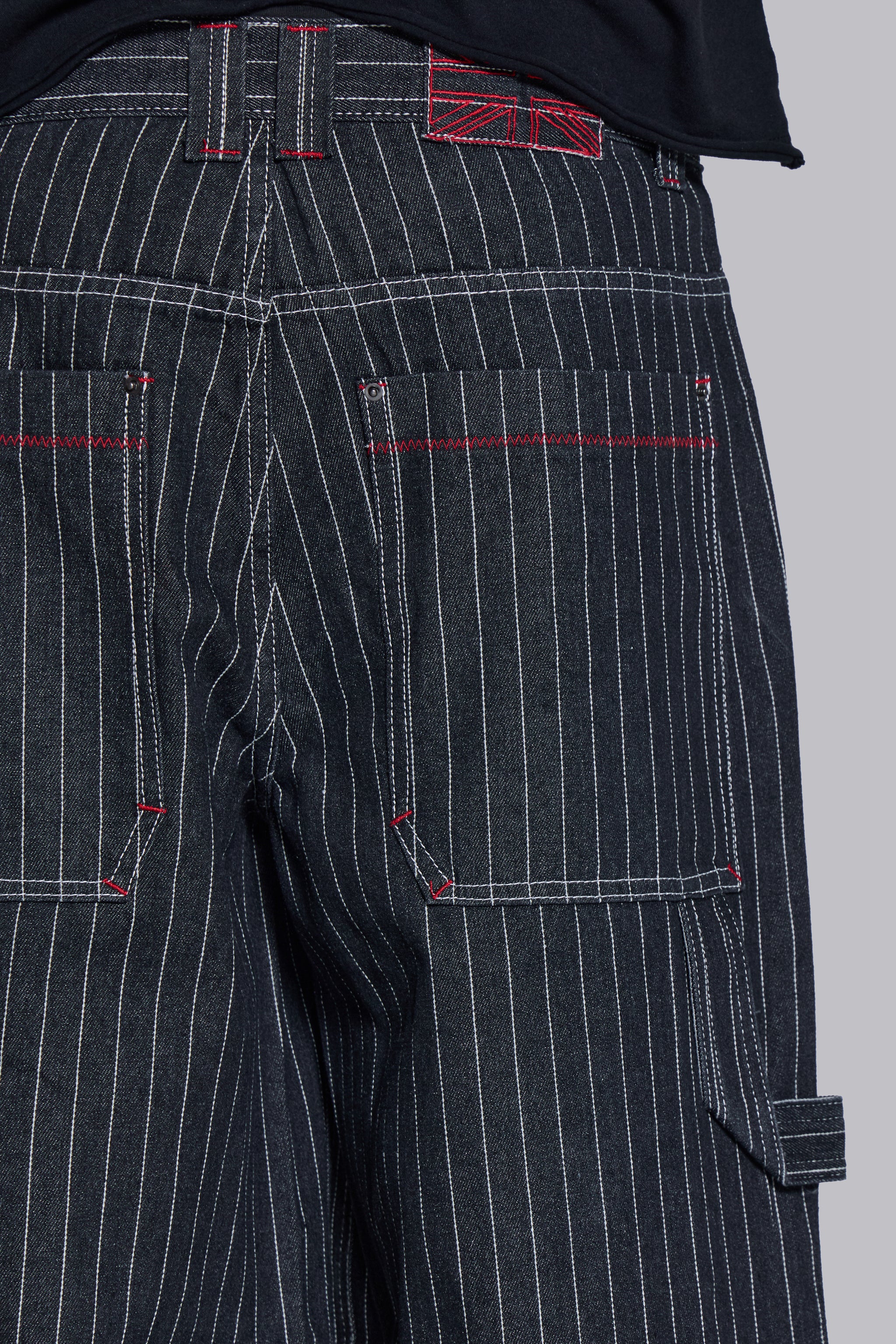 Black Ollie Pinstripe XL Colossus Jeans - Image 5
