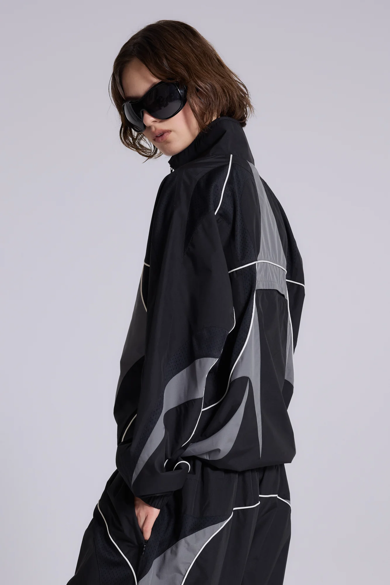 Black Panelled Vapor Jacket - Image 9