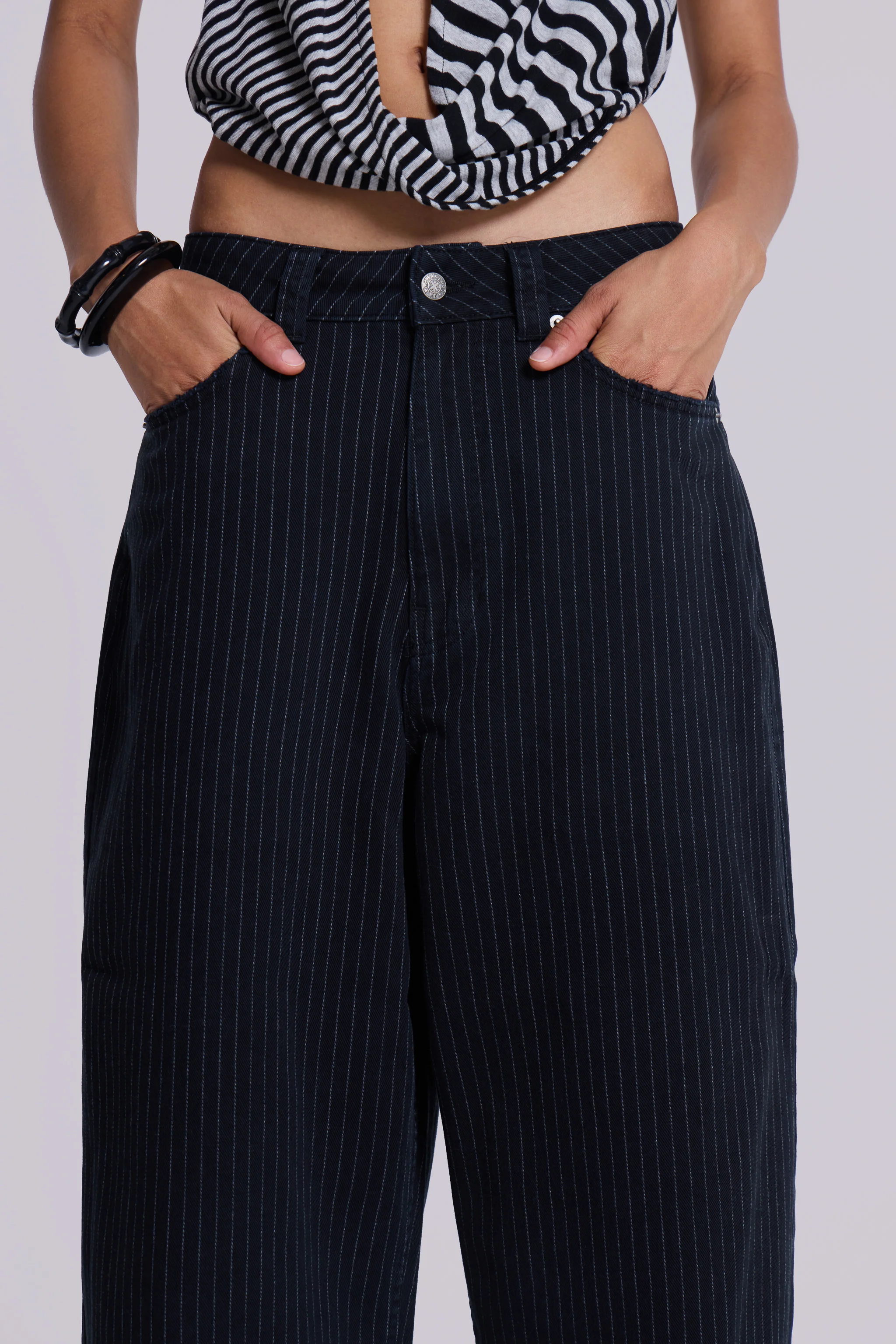 Black Pinstripe XL Colossus Jeans - Image 5