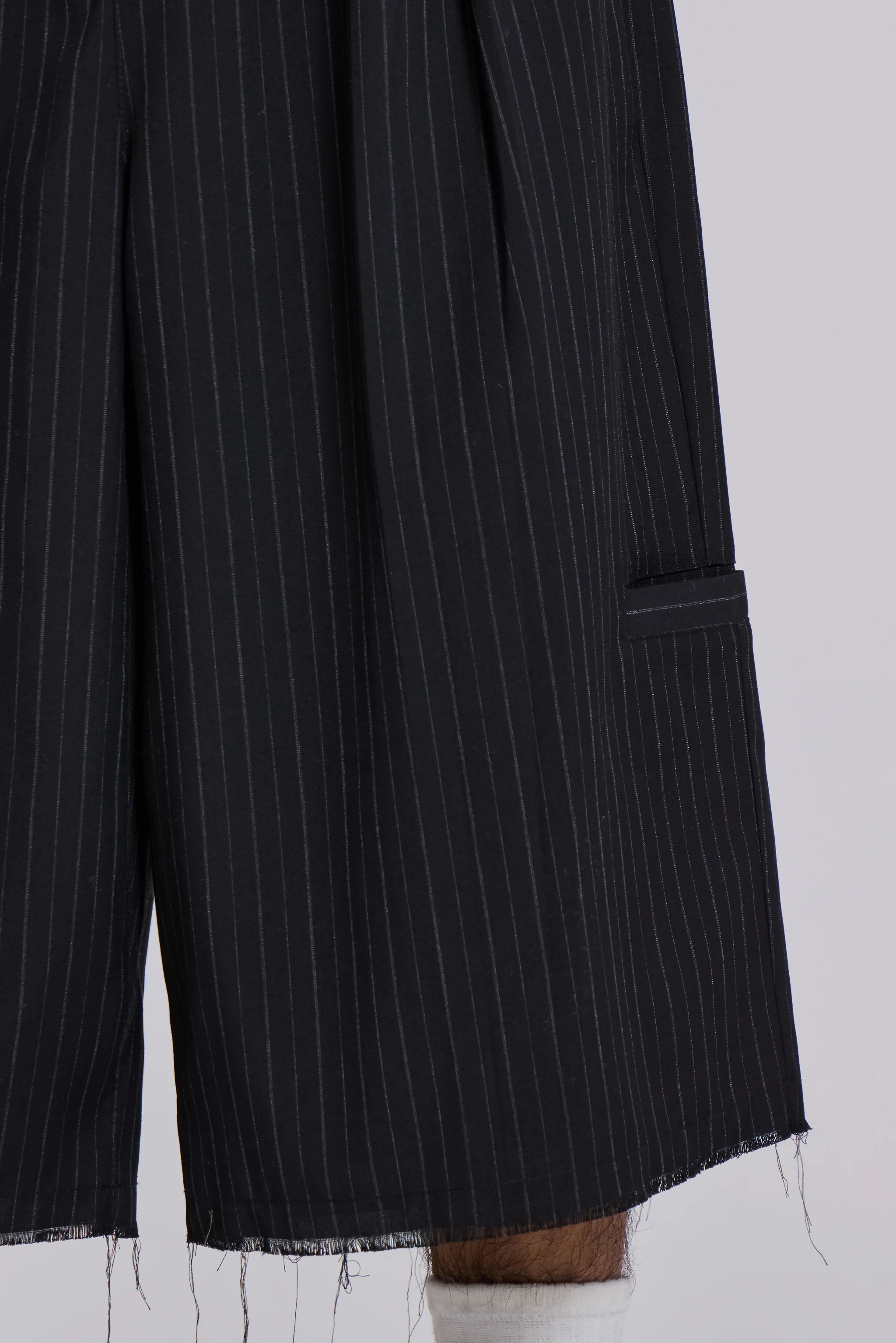 Black Pinstripe XL Goliath Baggy Shorts - Image 5