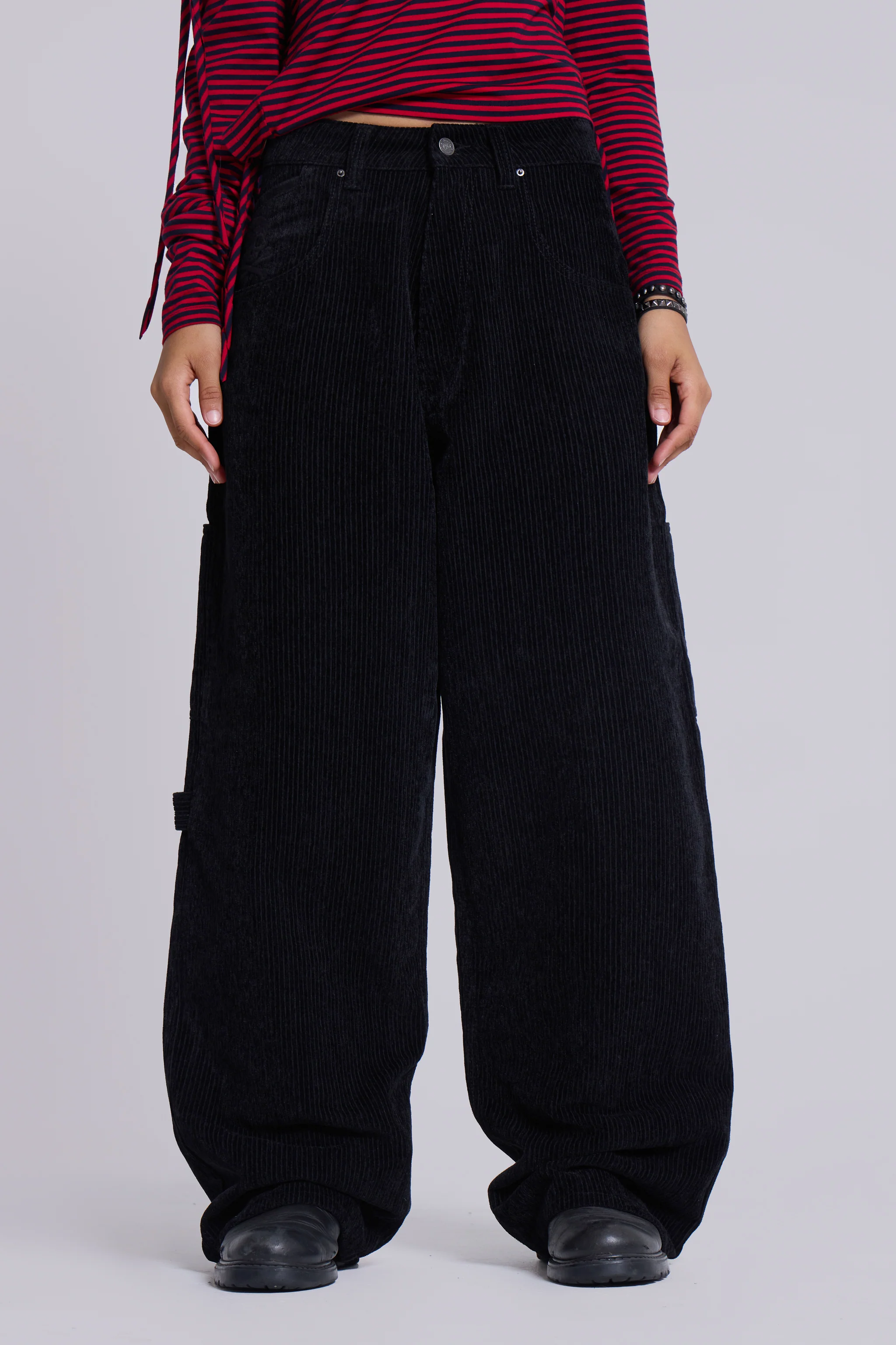 Black Skull Cord Colossus Jeans - Image 3