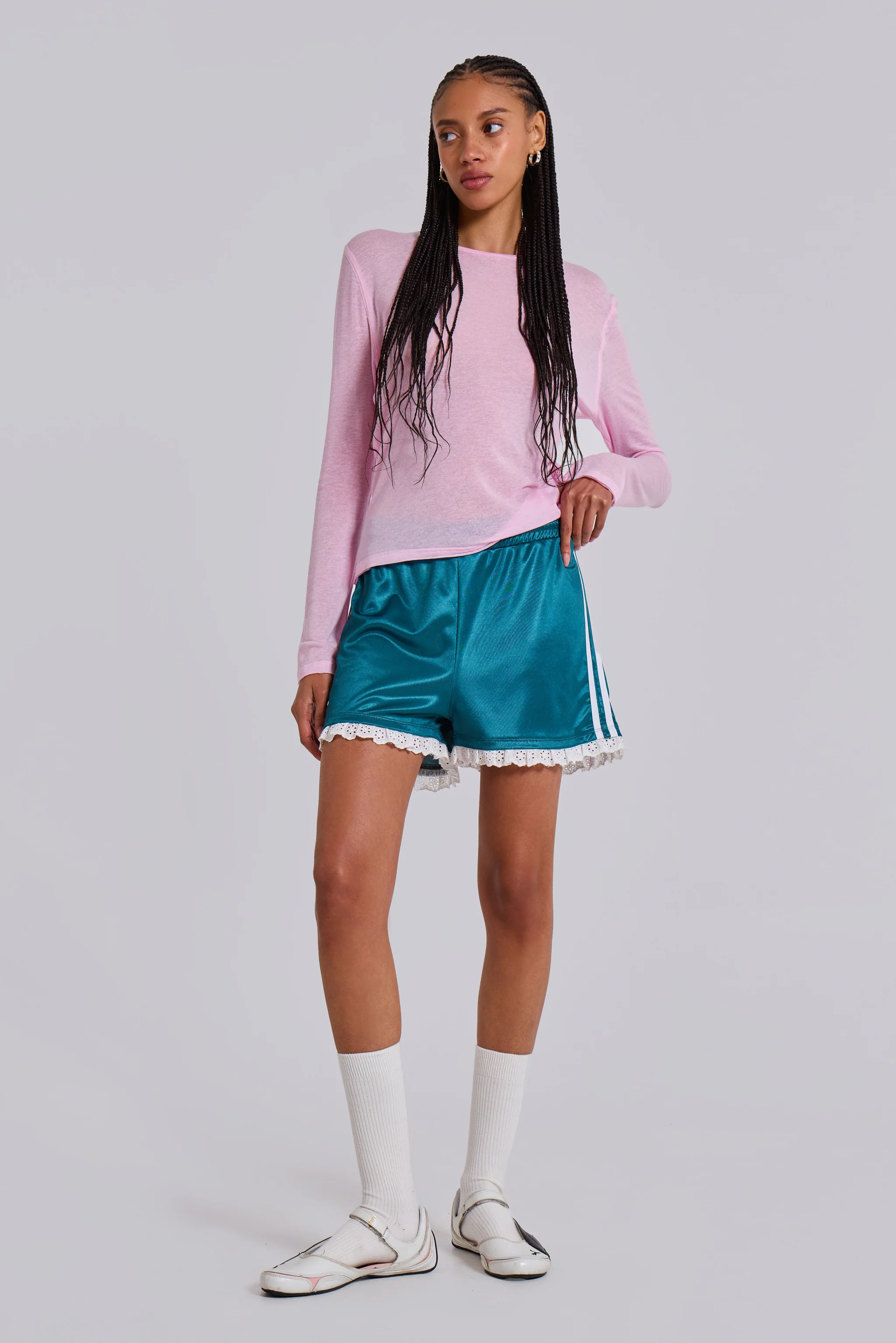 Bronwyn Broderie Football Shorts - Image 6