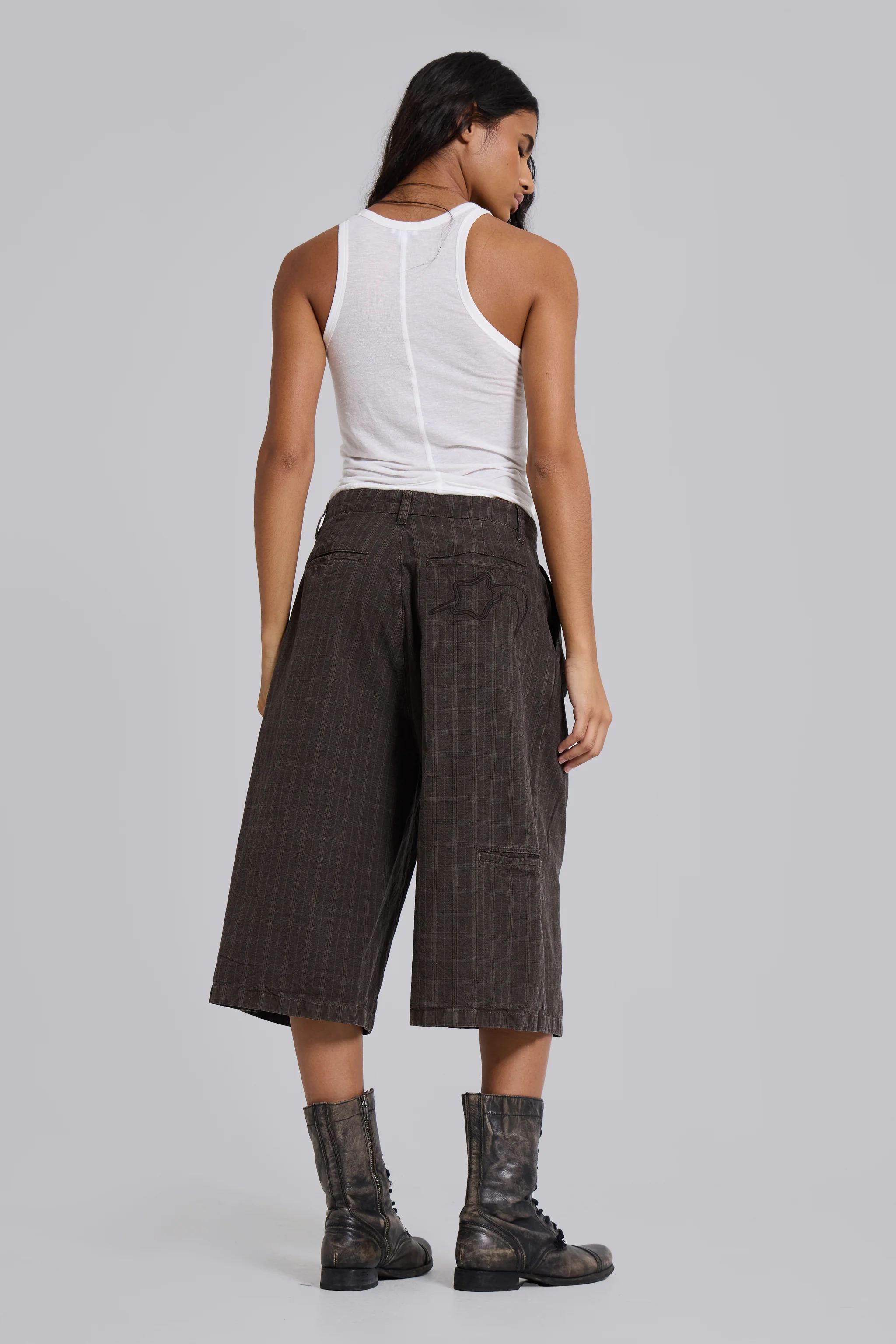 Brown Check Jumbo Jorts - Image 5