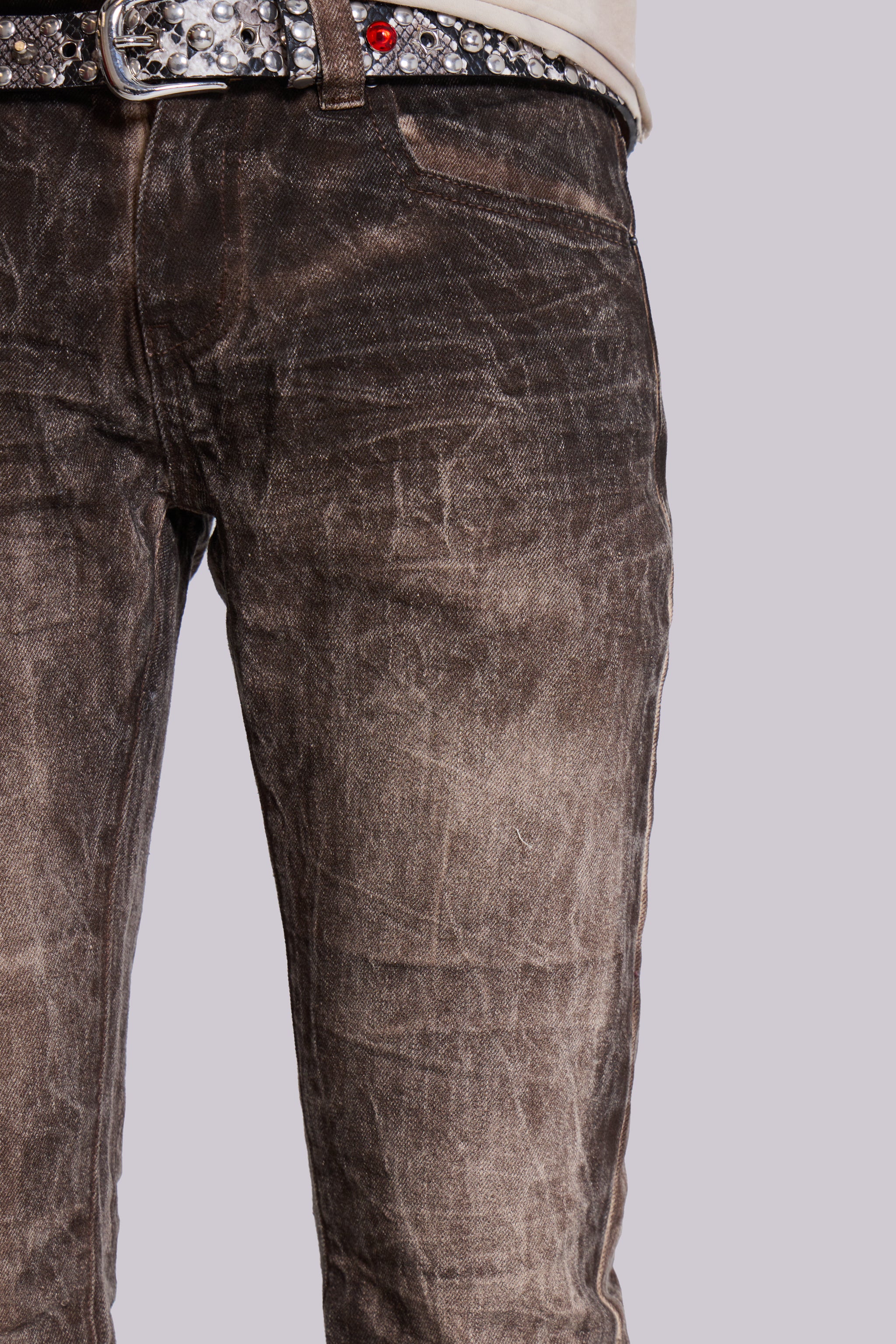 Brown Creased Drift Bootcut Jeans - Image 6