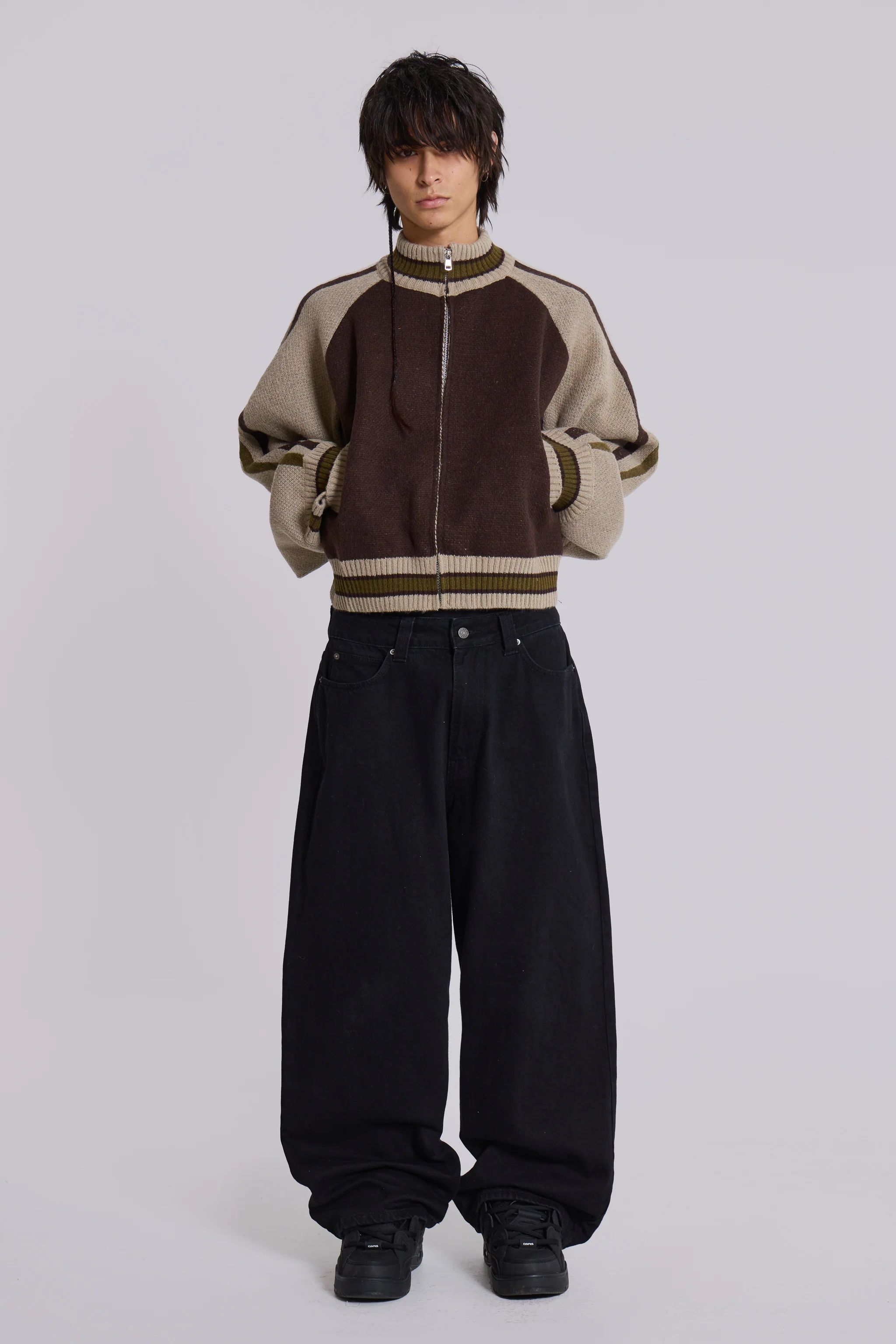 Brown Team 85 Knitted Bomber Jacket - Image 4
