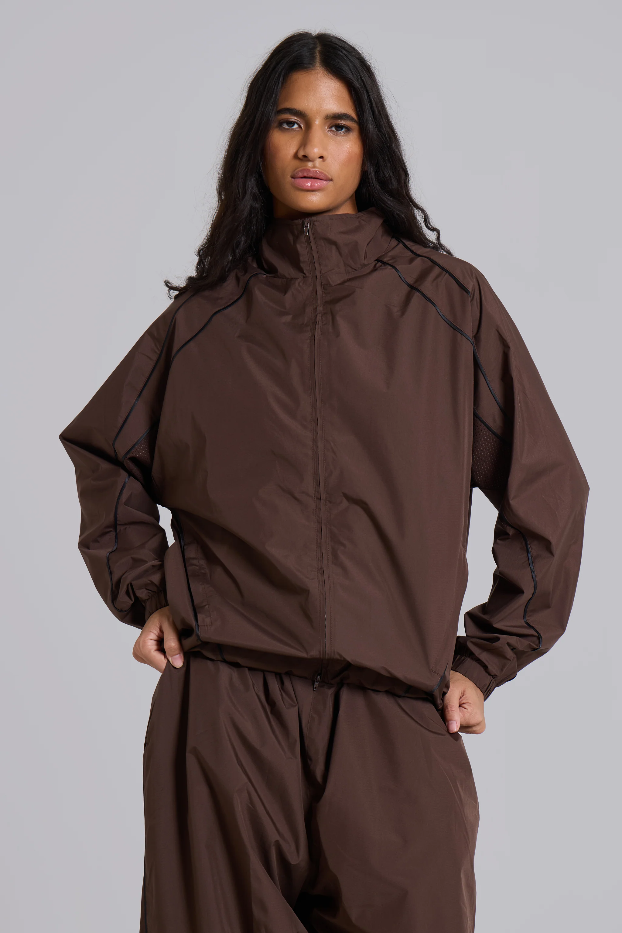 Brown Vapor Tracksuit Top - Image 4