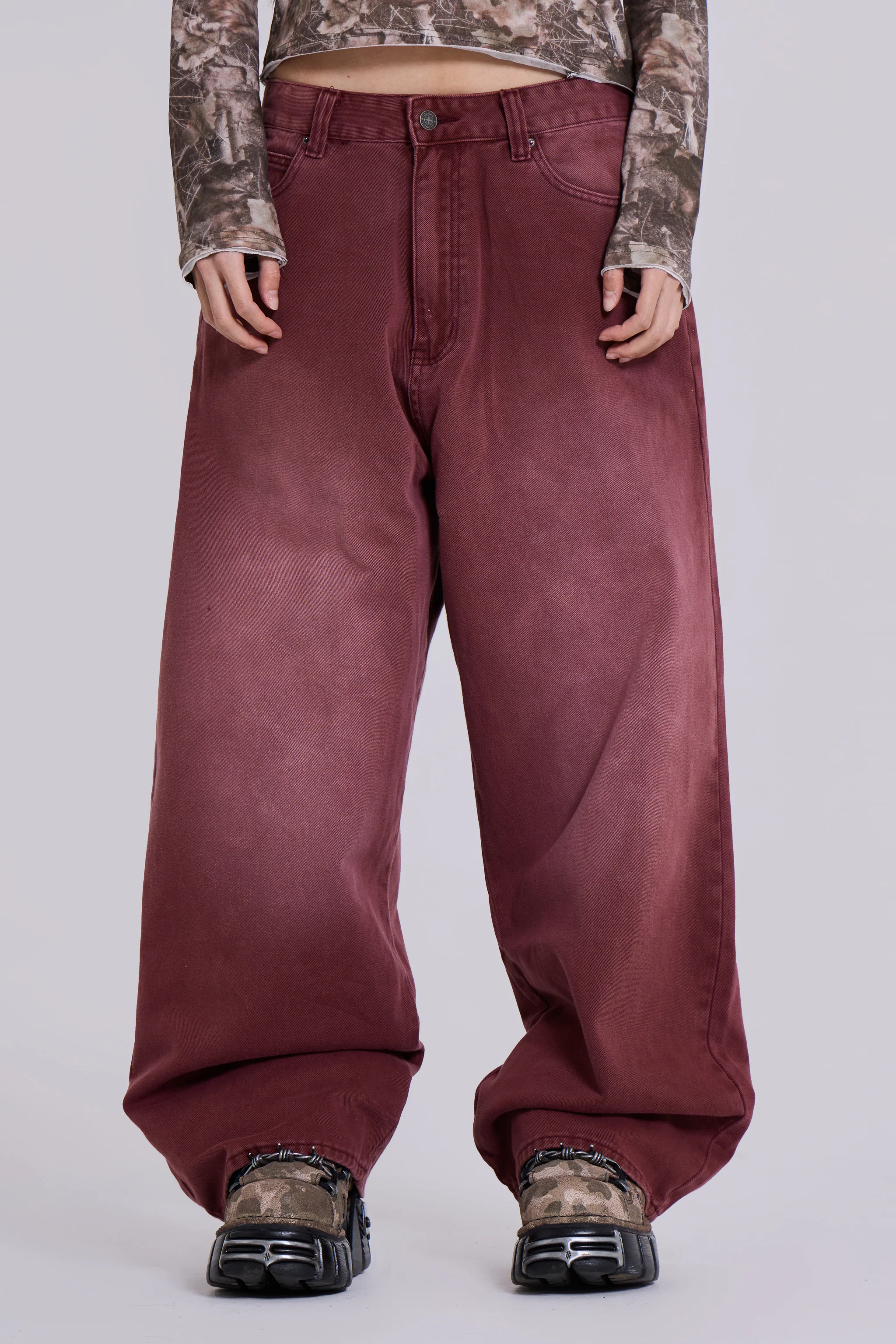 Burgundy Washed XL Colossus Jeans - Image 2