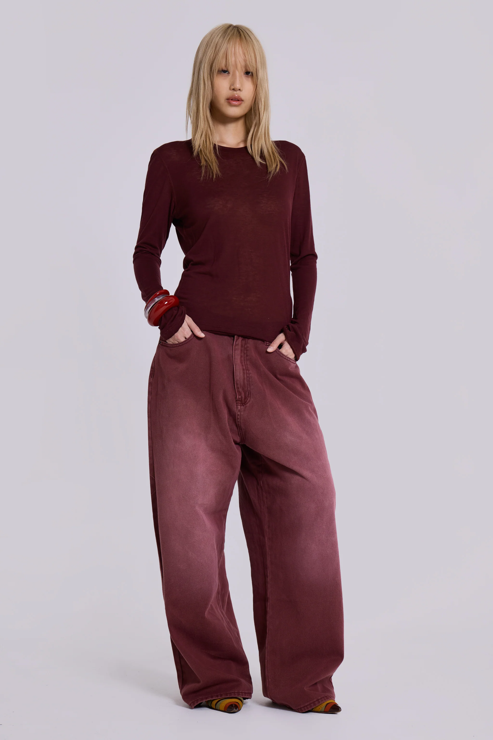Burgundy Washed XL Colossus Jeans - Image 3