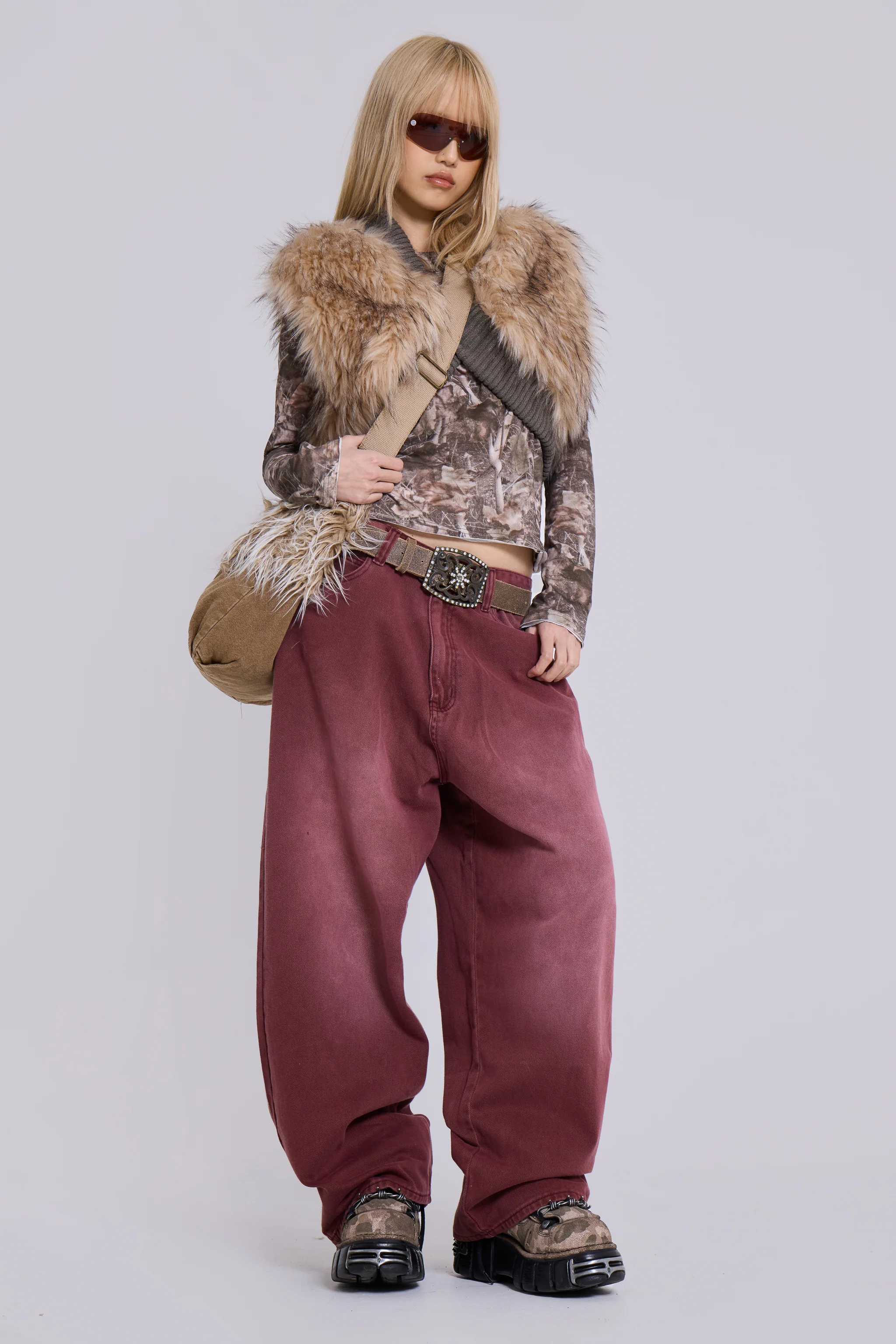 Burgundy Washed XL Colossus Jeans - Image 4