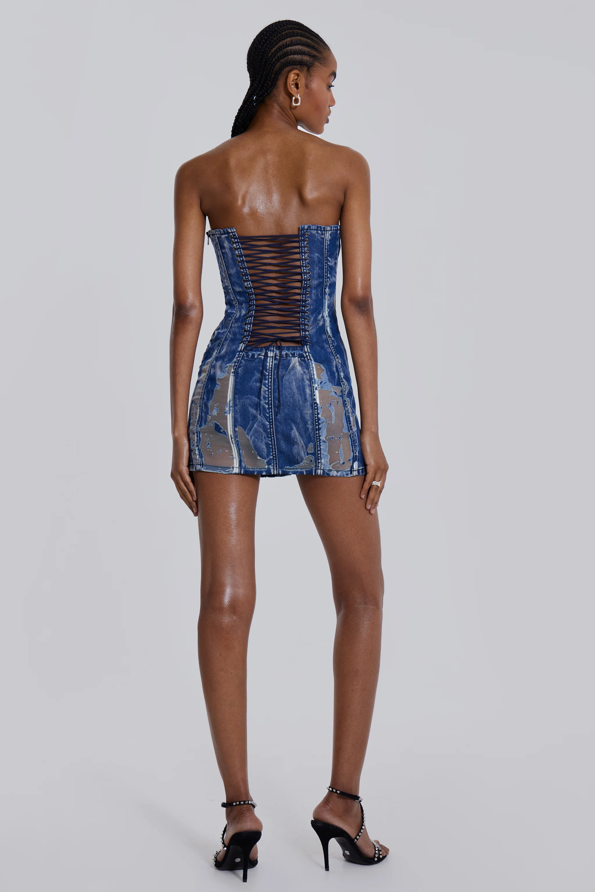 Zion Denim Corset Mini Dress - Image 6