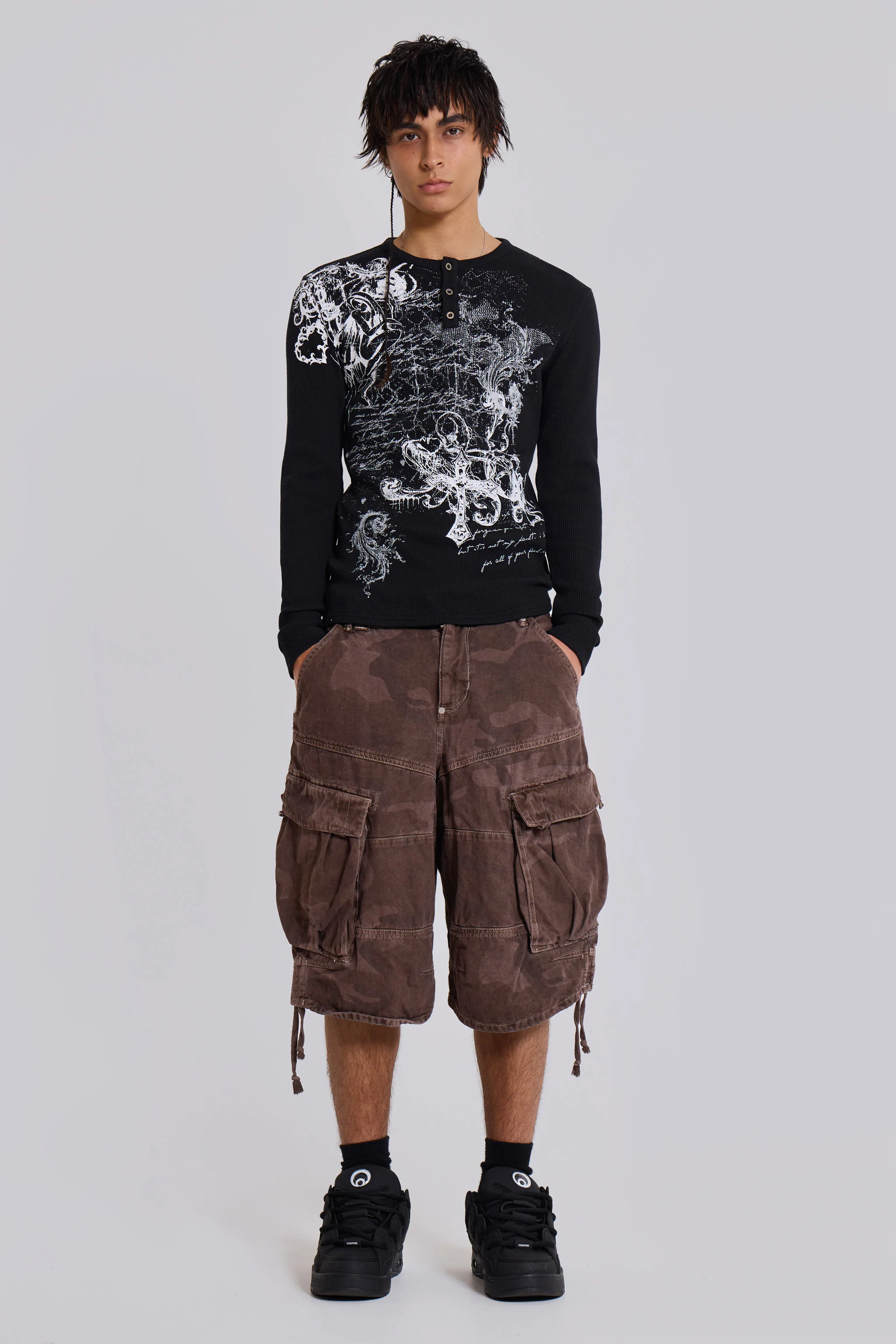 Cadet Brown Camo Baggy Shorts - Image 2