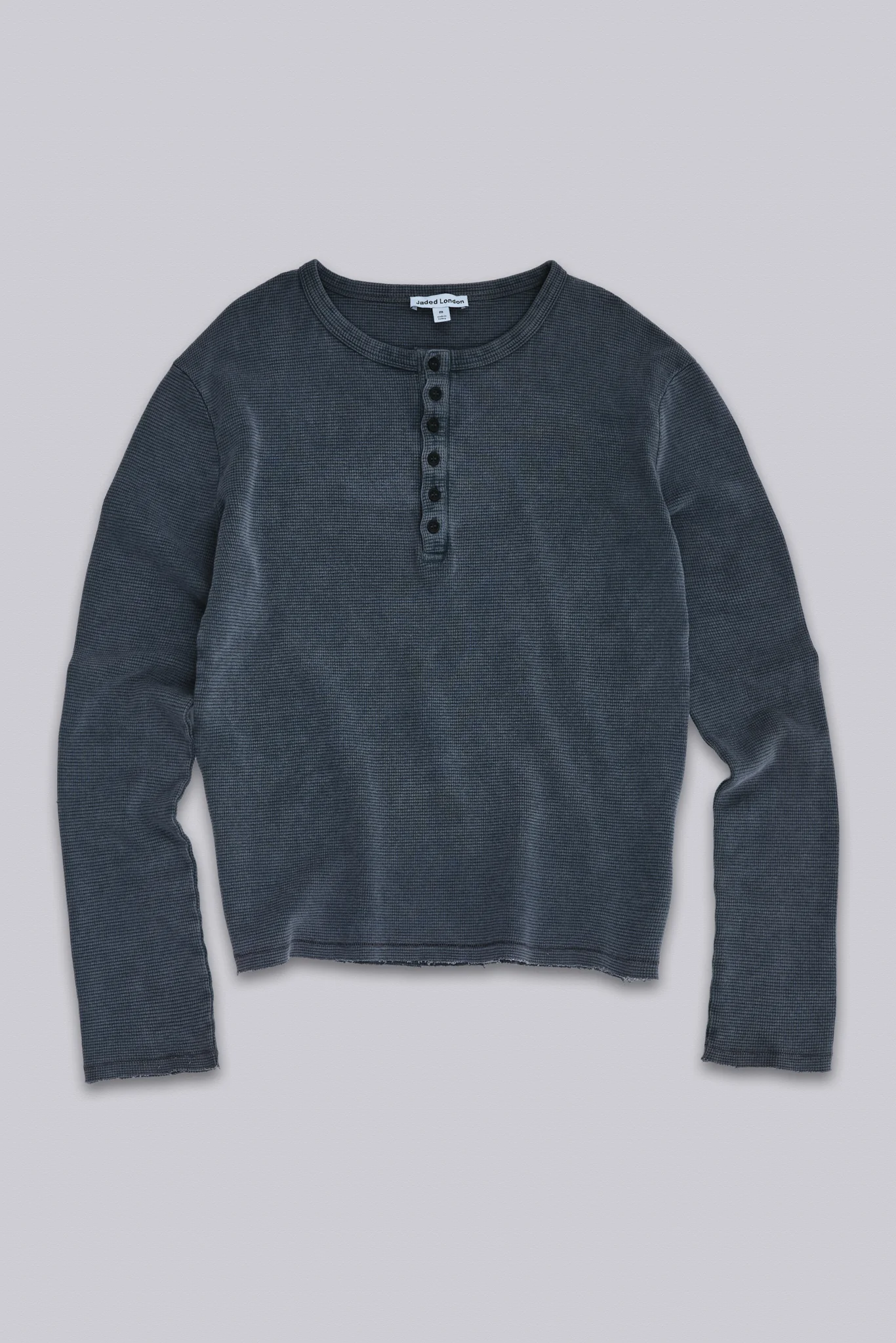 Charcoal Waffle Henley Top