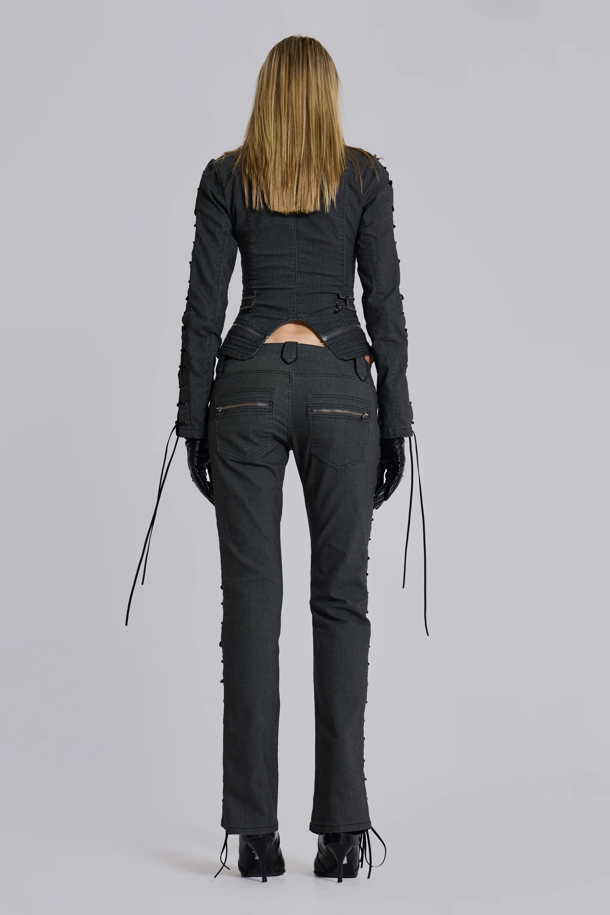 Charis Lace Up Military Bootcut Jeans - Image 3