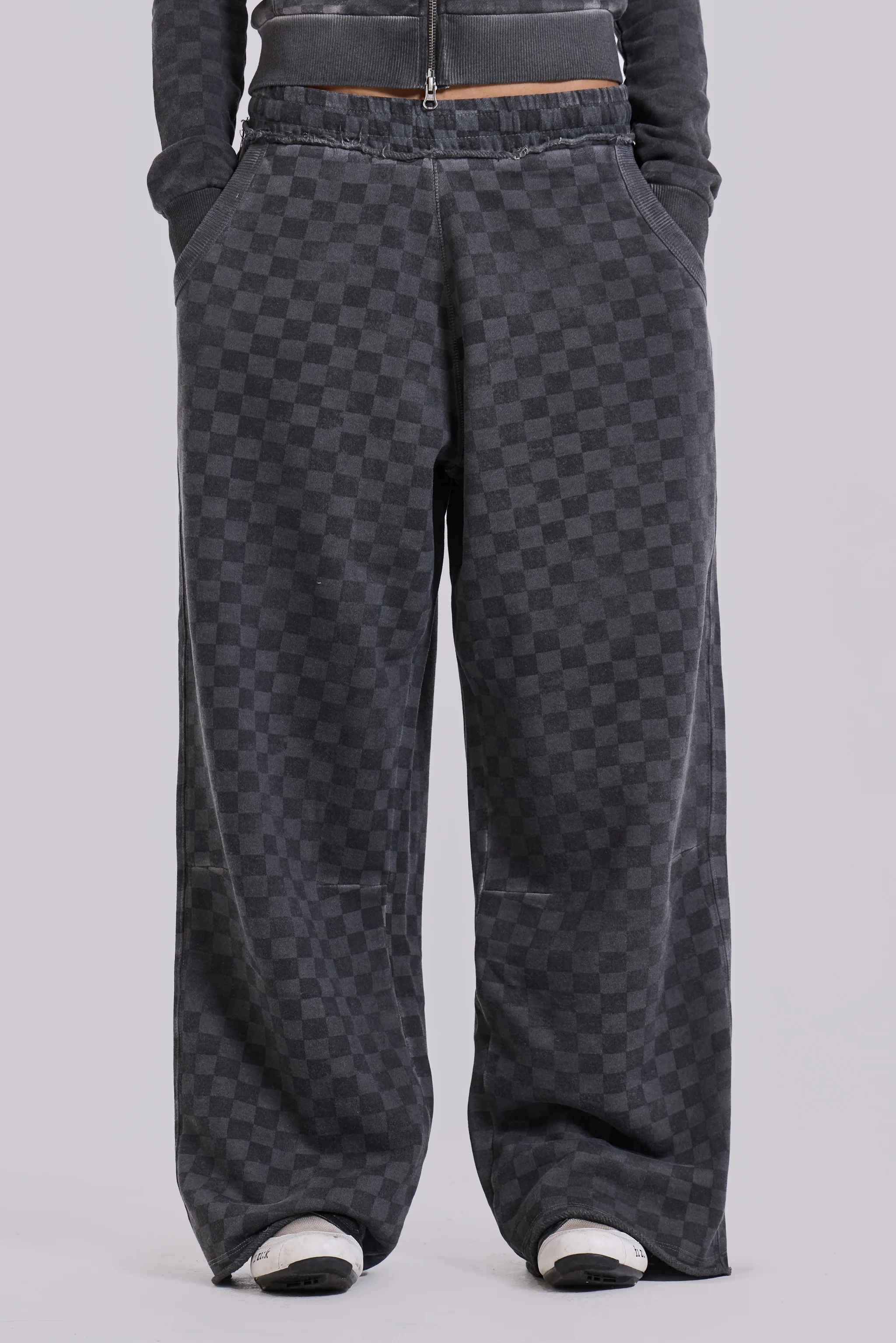 Checkerboard Baggy Monster Joggers - Image 2