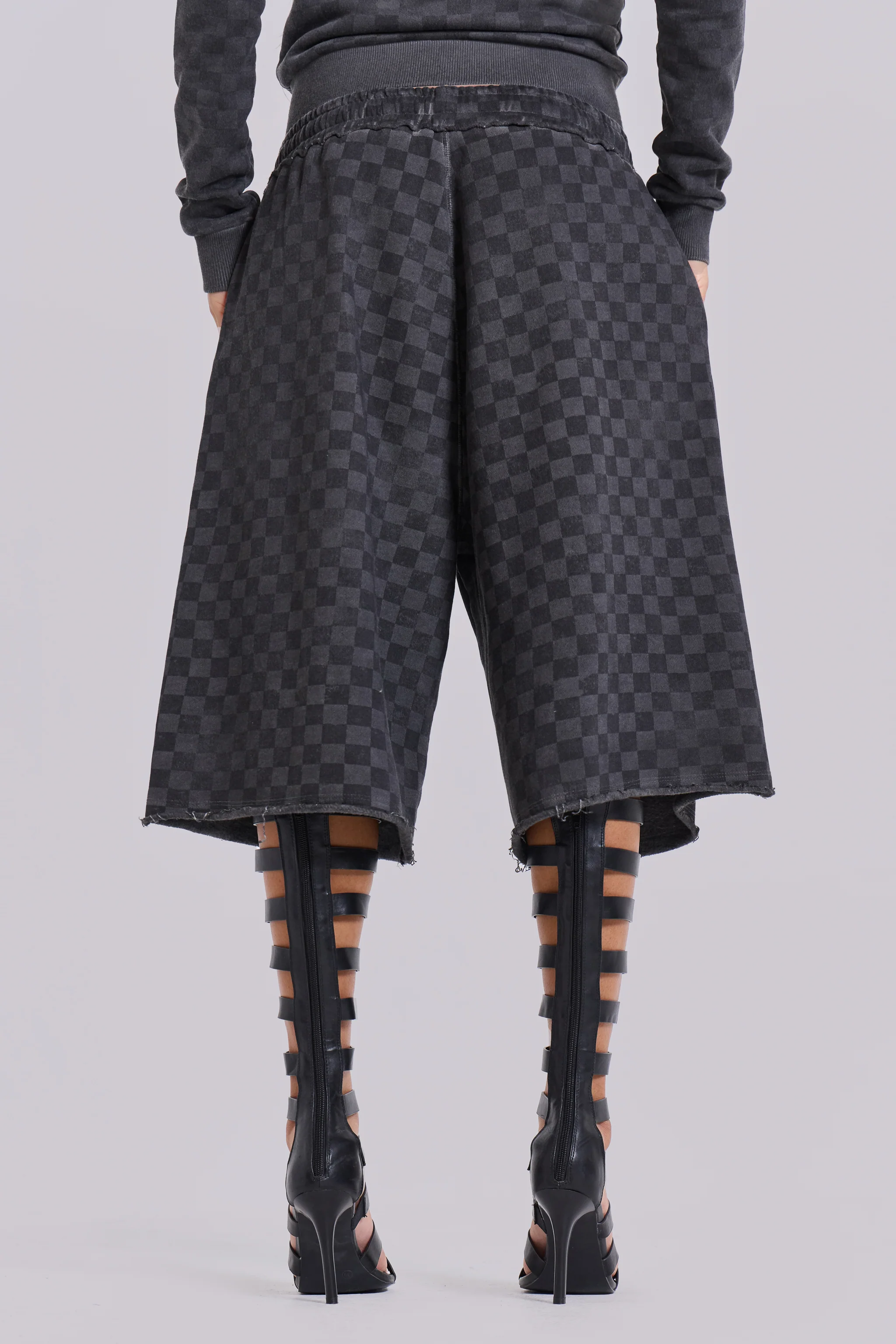 Checkerboard Monster Jogger Baggy Shorts - Image 4