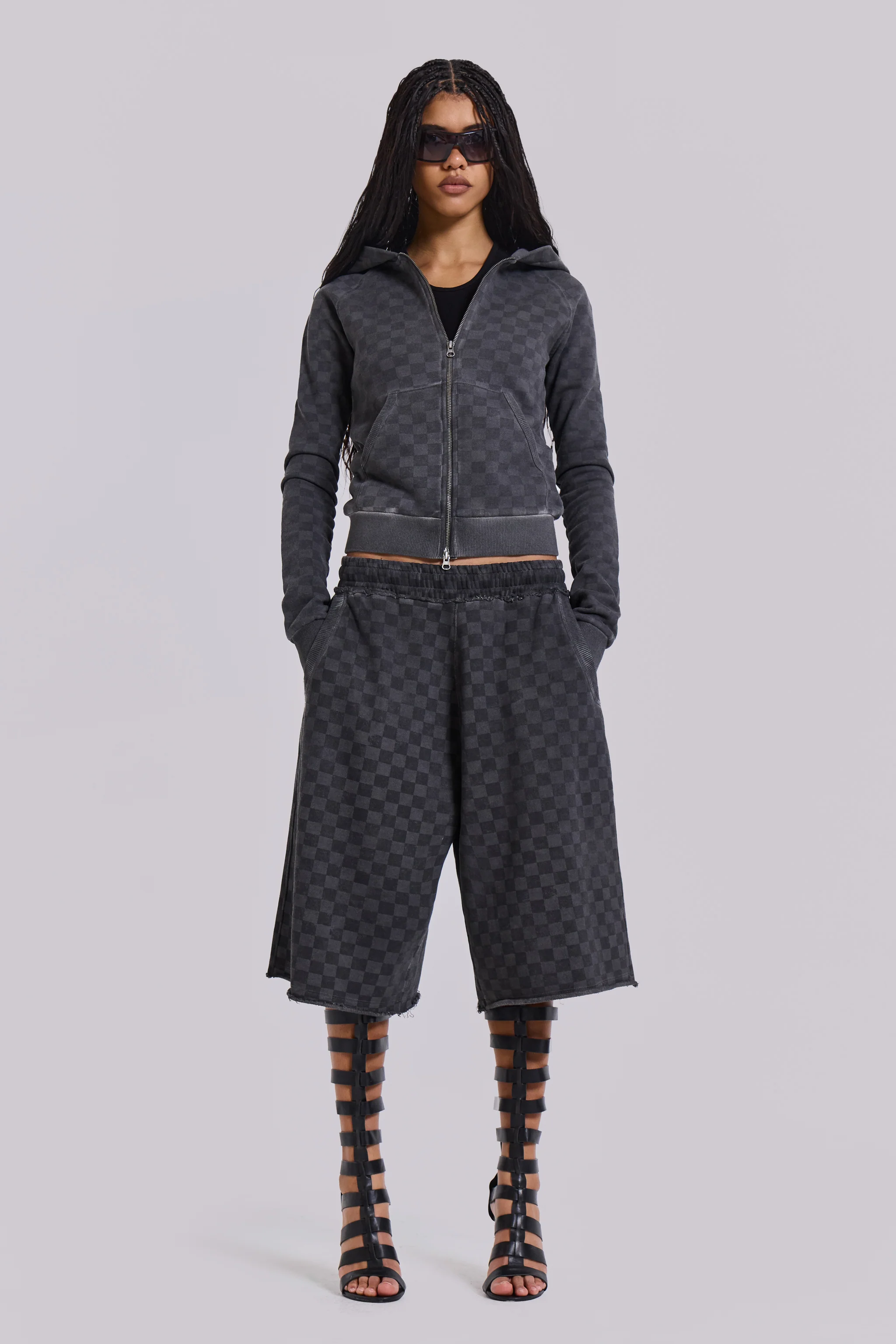Checkerboard Monster Jogger Baggy Shorts - Image 8