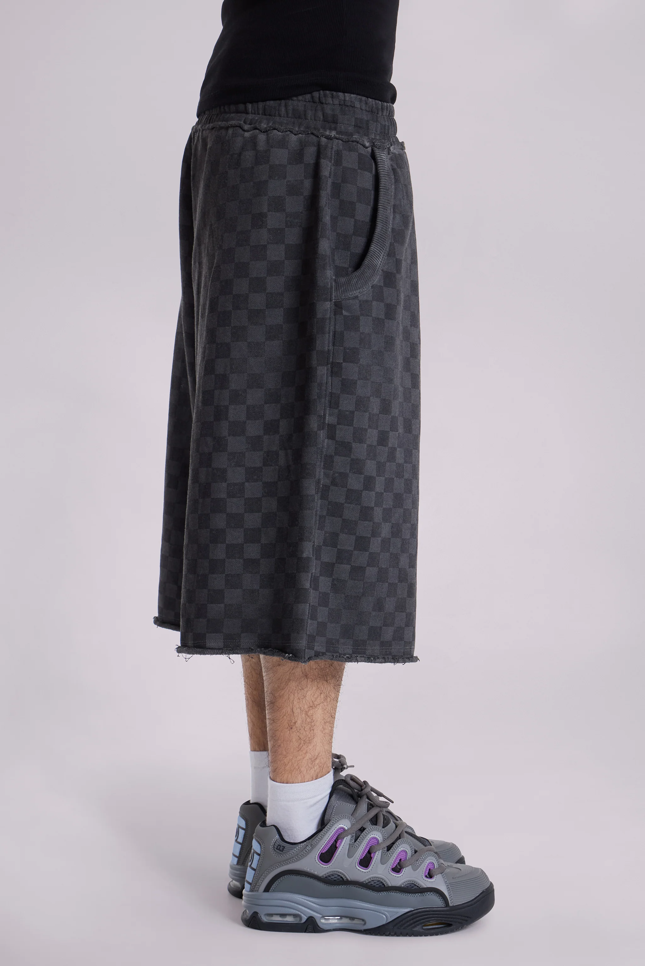Checkerboard Monster Jogger Baggy Shorts - Image 6