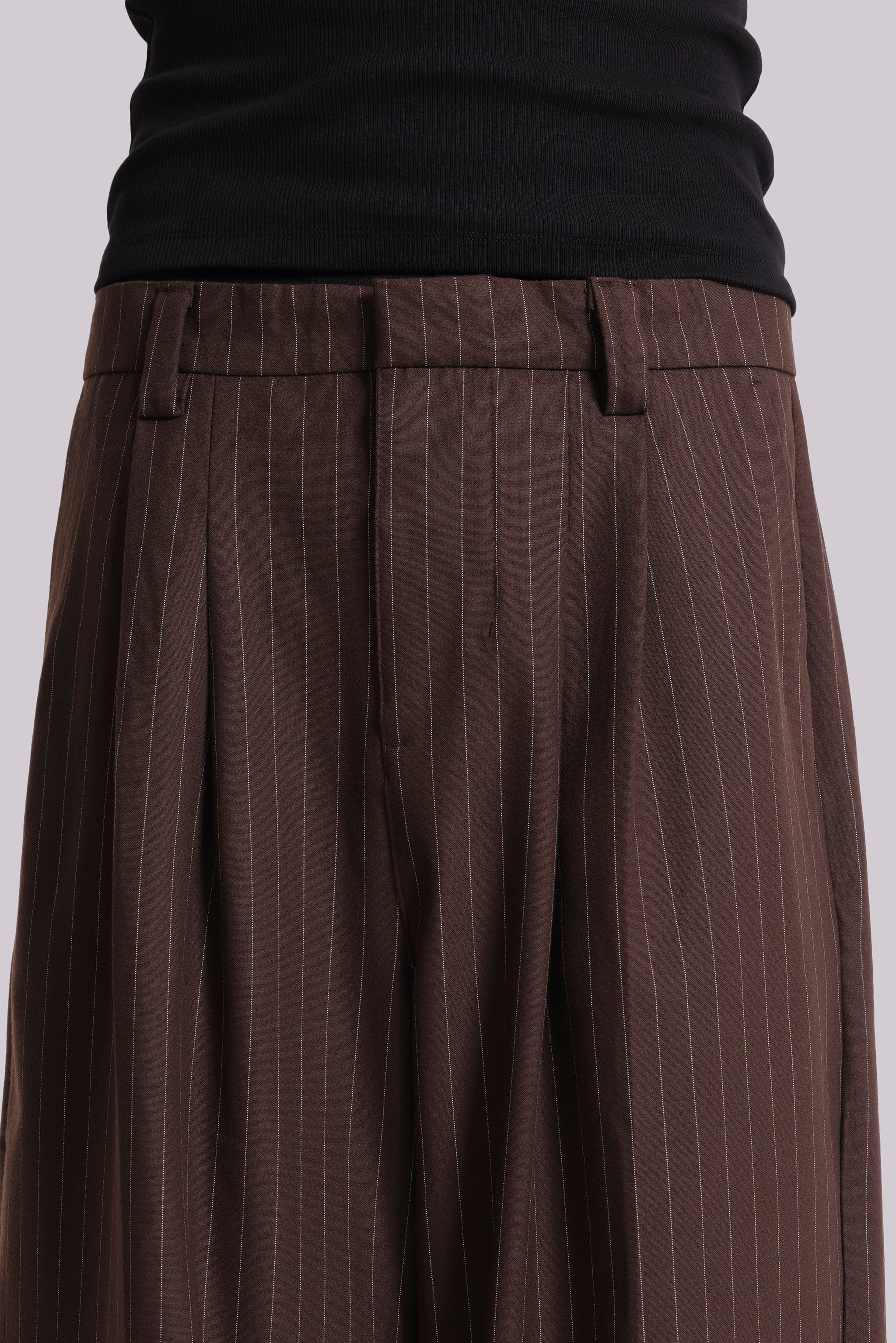 Chocolate Brown Pinstripe Goliath Suit Pants - Image 6