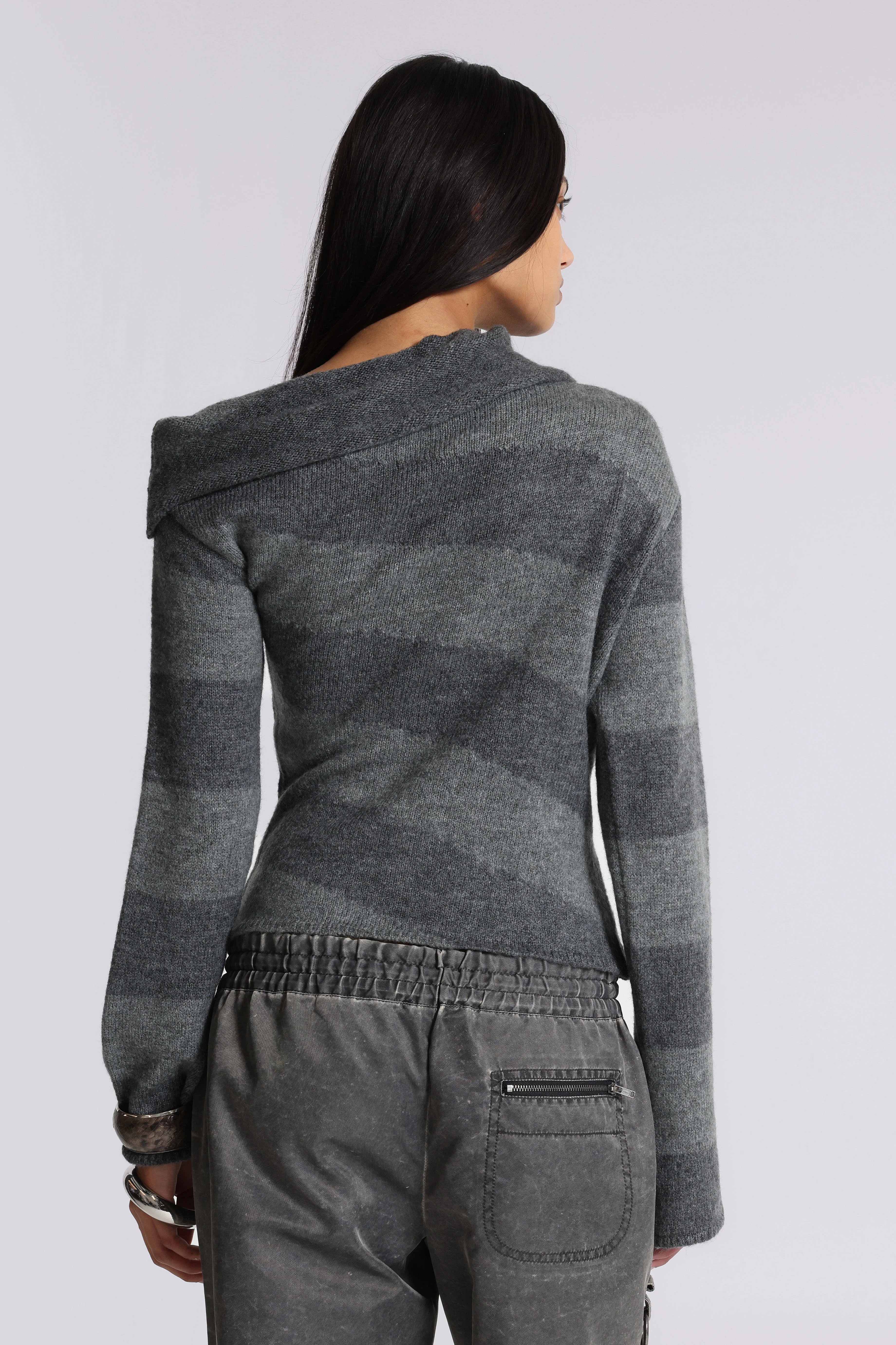 Clasp Asymmetric Stripe Knit - Image 4